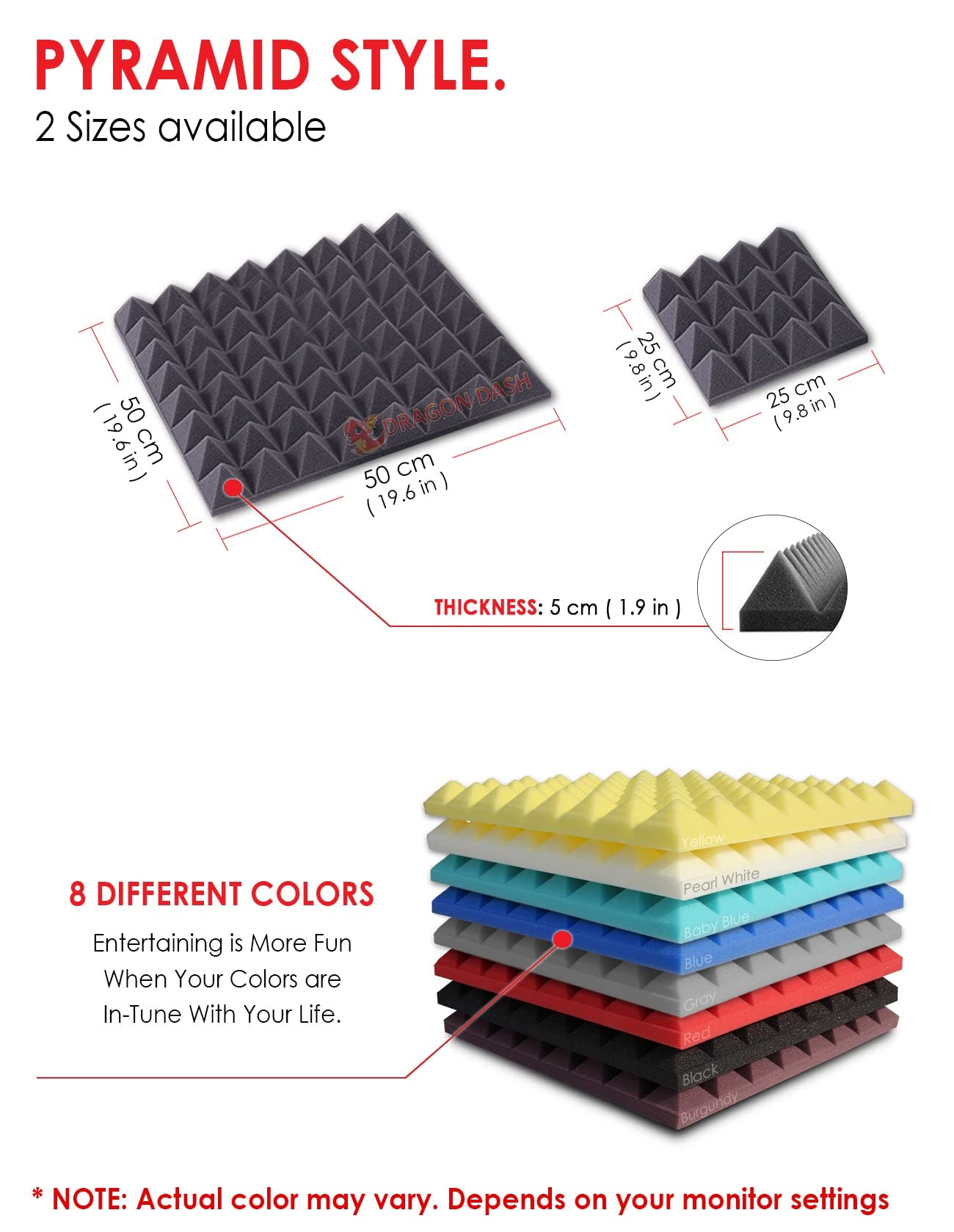 24 Pack Baby Blue Acoustic Foam Panels 19.6
