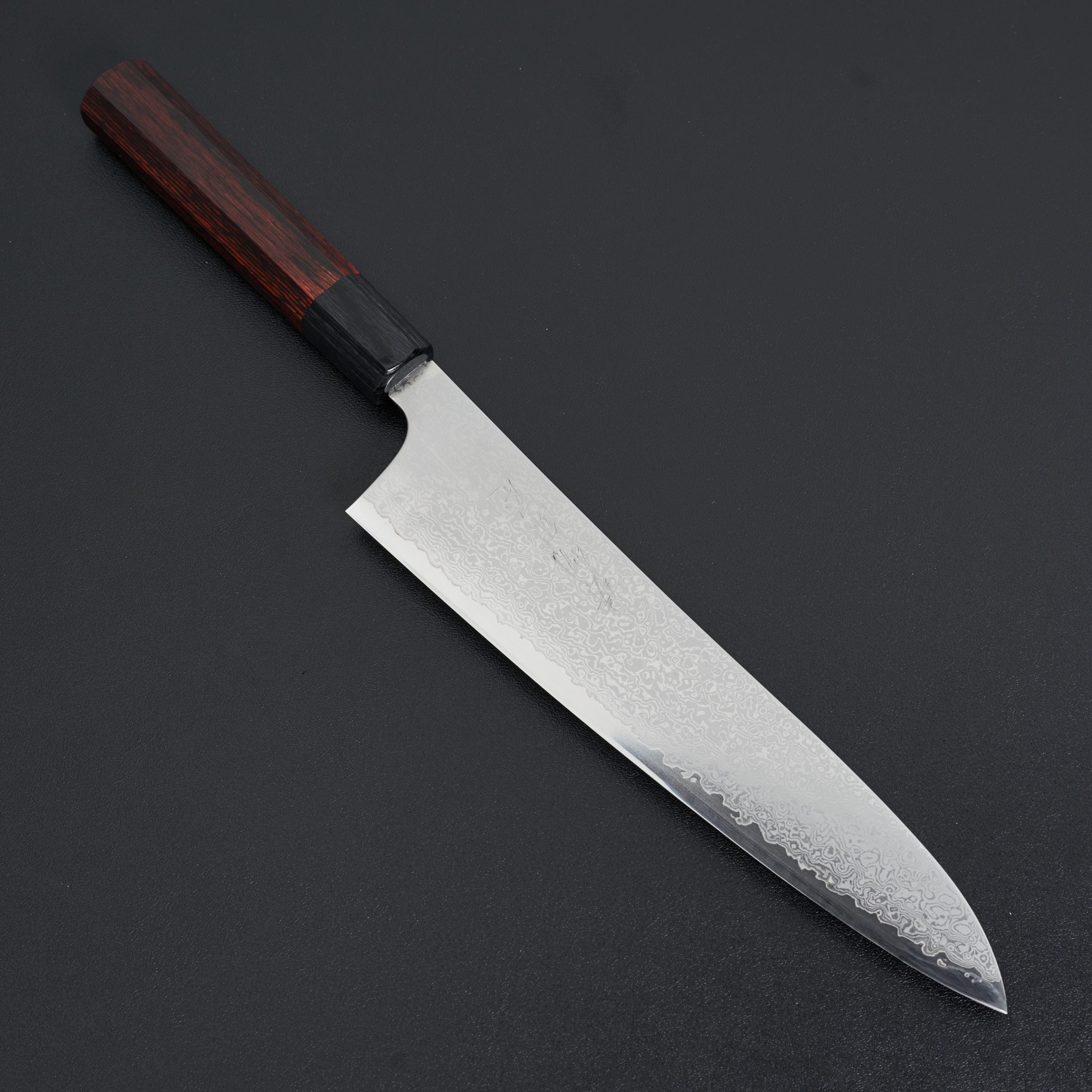 Hitohira Imojiya TH Damascus Gyuto 240mm Japanese Chef Knife with Pakka Wood Handle - Perfect for Sushi, Meat Cutting & Professional Kitchen Use