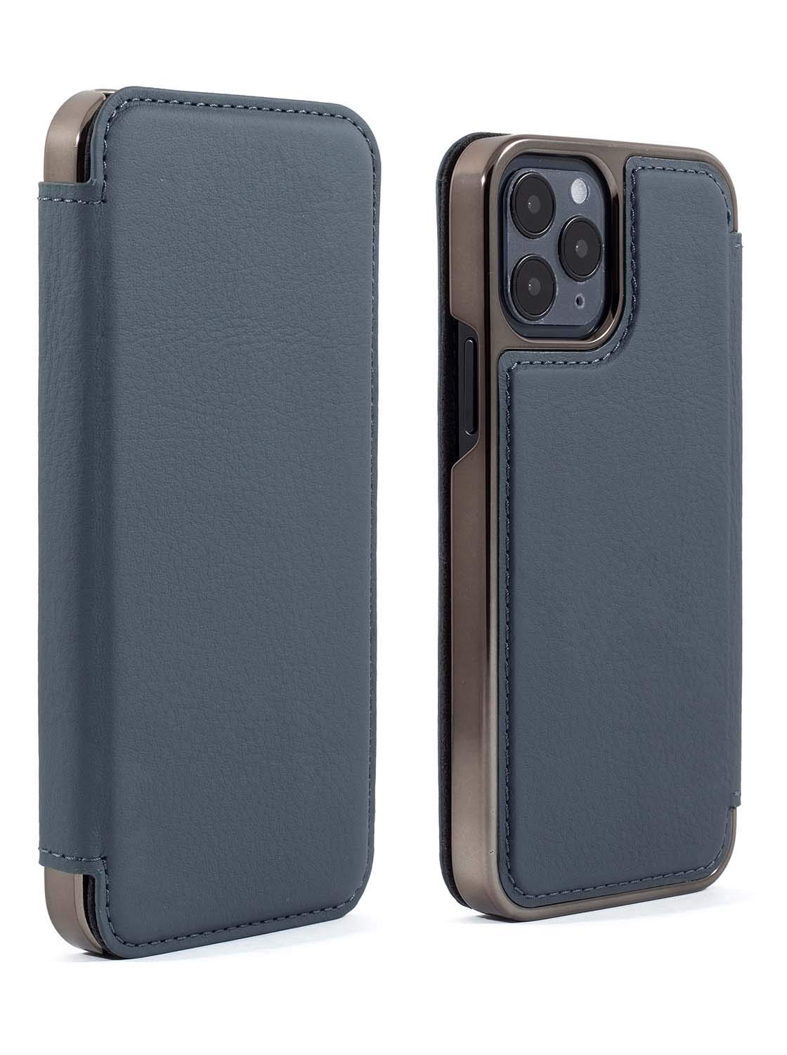 Premium Greenwich BLAKE Genuine Leather Case for iPhone 12/12 Pro | MagSafe Compatible | Wireless Charging Supported | Slim Protective Cover | Seal Grey | Perfect for Business & Travel Use