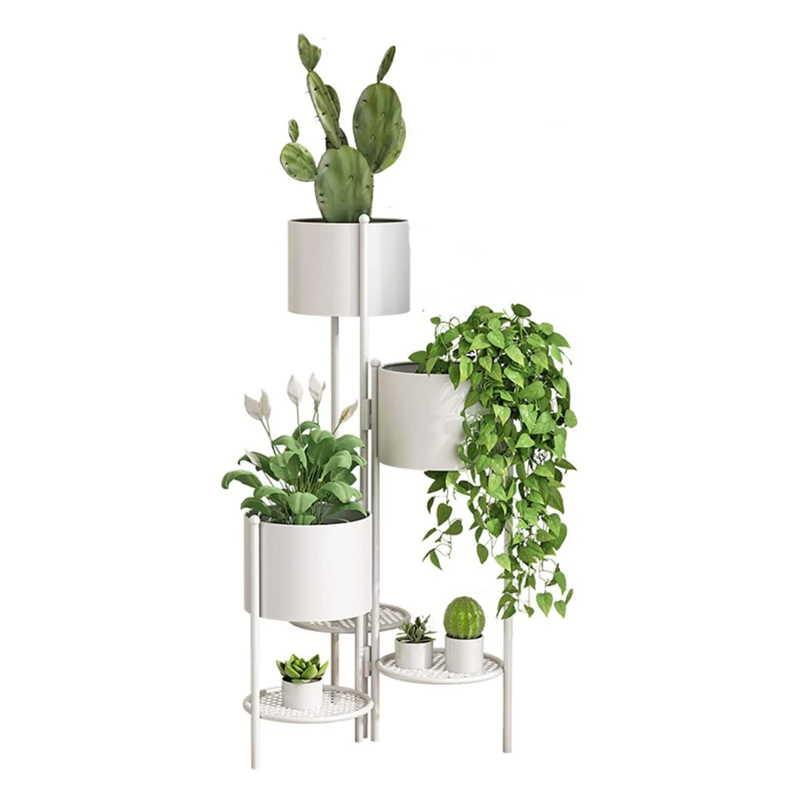 LERSHY 6-Tier Metal Plant Stand - 31.5 Inch Tall Foldable Indoor Flower Pot Holder, Iron Plant Shelf for Balcony & Garden - Perfect for Displaying Potted Plants, Herbs, and Succulents in Home, Office, or Outdoor Spaces