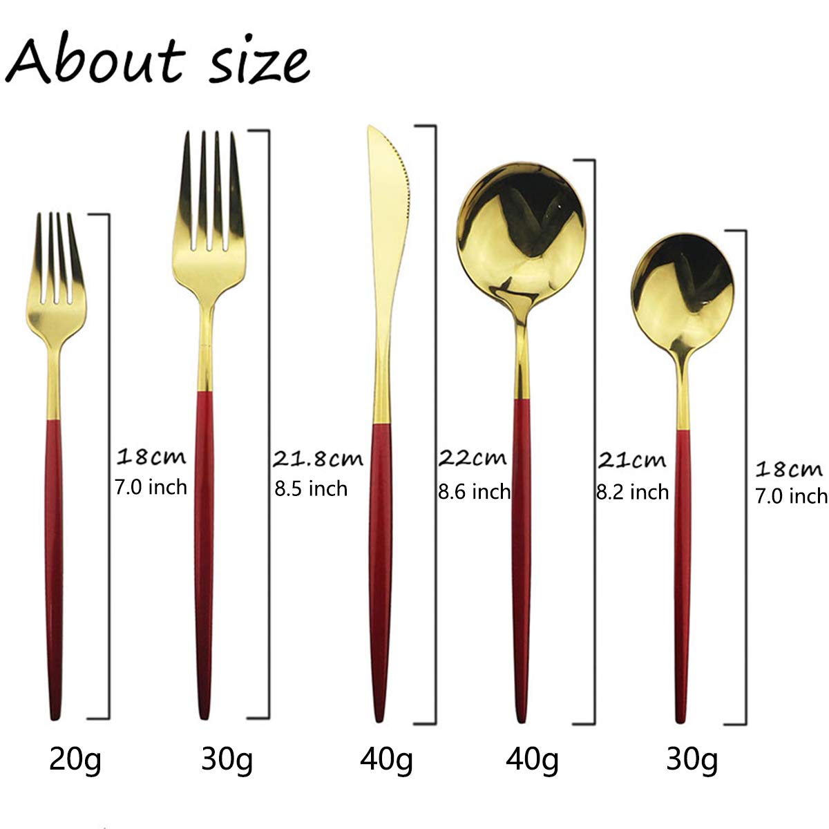 Premium 20-Piece Stainless Steel Flatware Set - Red Gold Silverware with Satin & Mirror Finish - Dishwasher Safe Cutlery Set for Home, Restaurant & Formal Dining (Perfect for Weddings, Dinner Parties & Everyday Use)