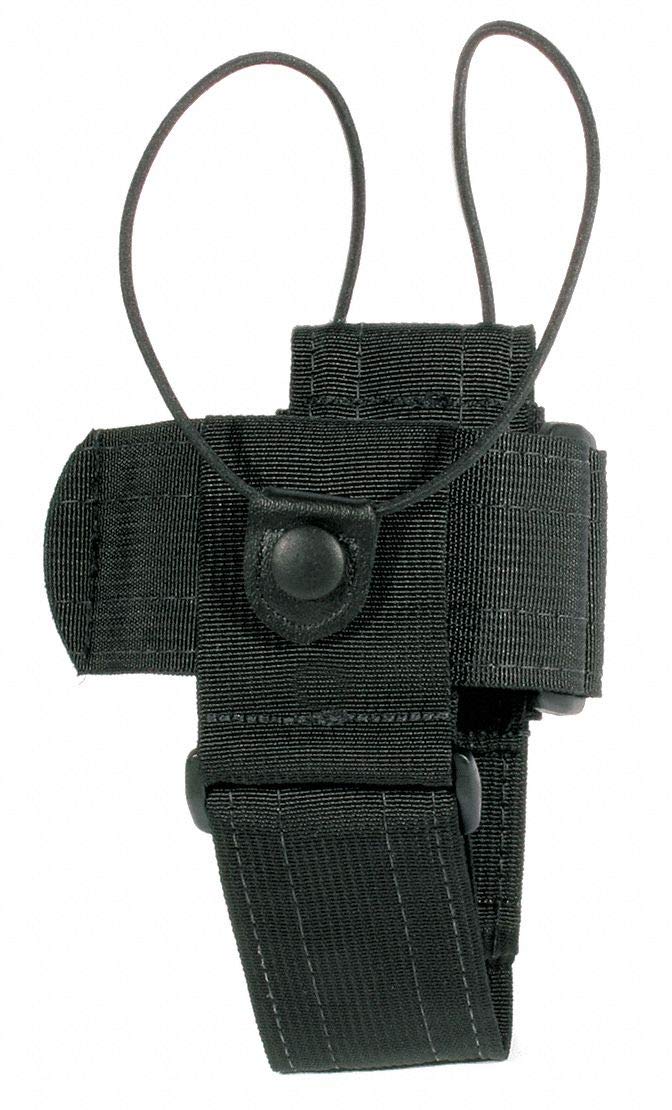 BLACKHAWK Traditional Black CORDURA Universal Radio Carrier with Swivel Loop - Tactical Military Gear for Communication Equipment - Perfect for Outdoor Adventures, Hiking, and Emergency Preparedness