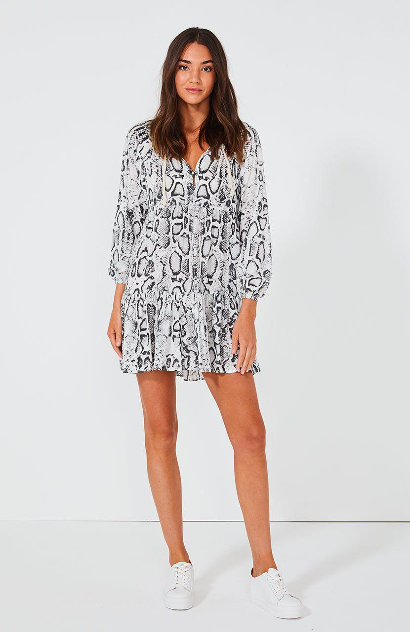 Women's Floral Snake Print Shirt Dress - Casual Long Sleeve Button Down Tunic for Spring Summer | Perfect for Office, Date Night & Vacation Outfits