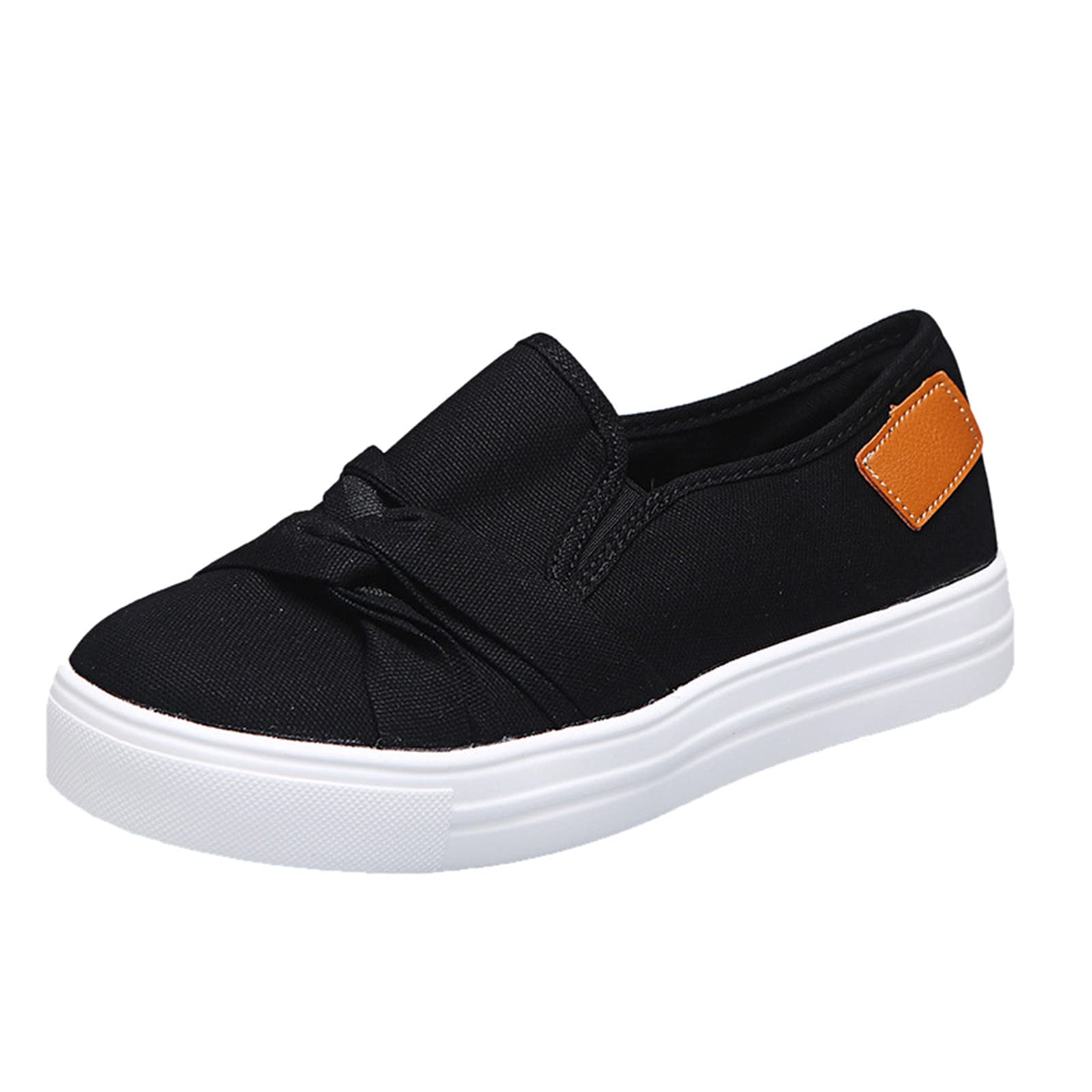Women's Hemlock Round Toe Canvas Sneakers - Casual Bowknot Slip-On Loafers for Walking & Everyday Wear | Comfortable Flats for Work, Travel & Outfits
