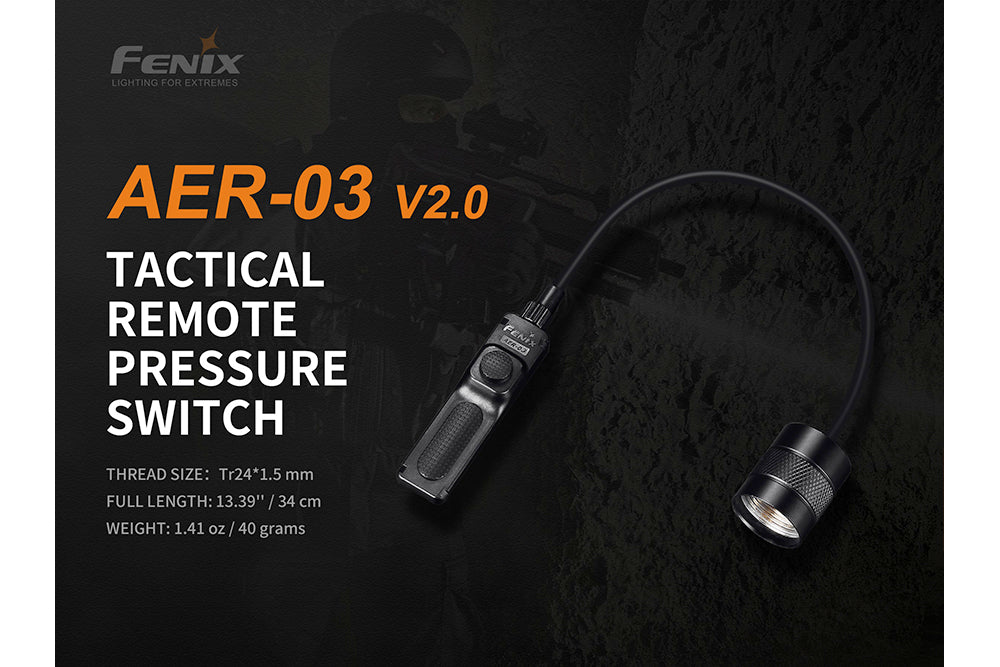 Fenix AER 03 V2 Tactical Remote Pressure Switch for Flashlights - Perfect for Hunting, Camping & Emergency Use