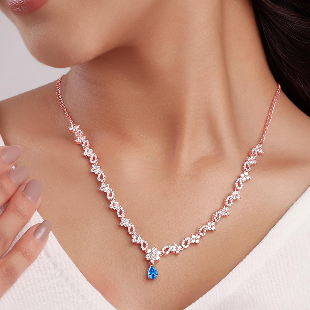 GIVA 925 Sterling Silver Classic Romance Necklace & Earrings Set for Women | Authentic 925 Stamped Jewelry with Certificate | 6-Month Warranty | Perfect Gift for Anniversary, Birthday & Valentine's Day