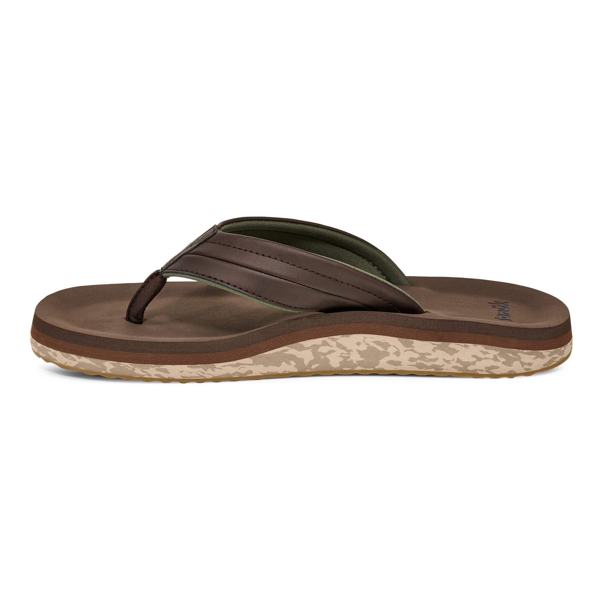 Sanuk Men's Tiderush Sandals - Dark Brown | Comfortable Beach & Casual Walking Sandals for Men | Perfect for Summer, Vacation & Outdoor Activities