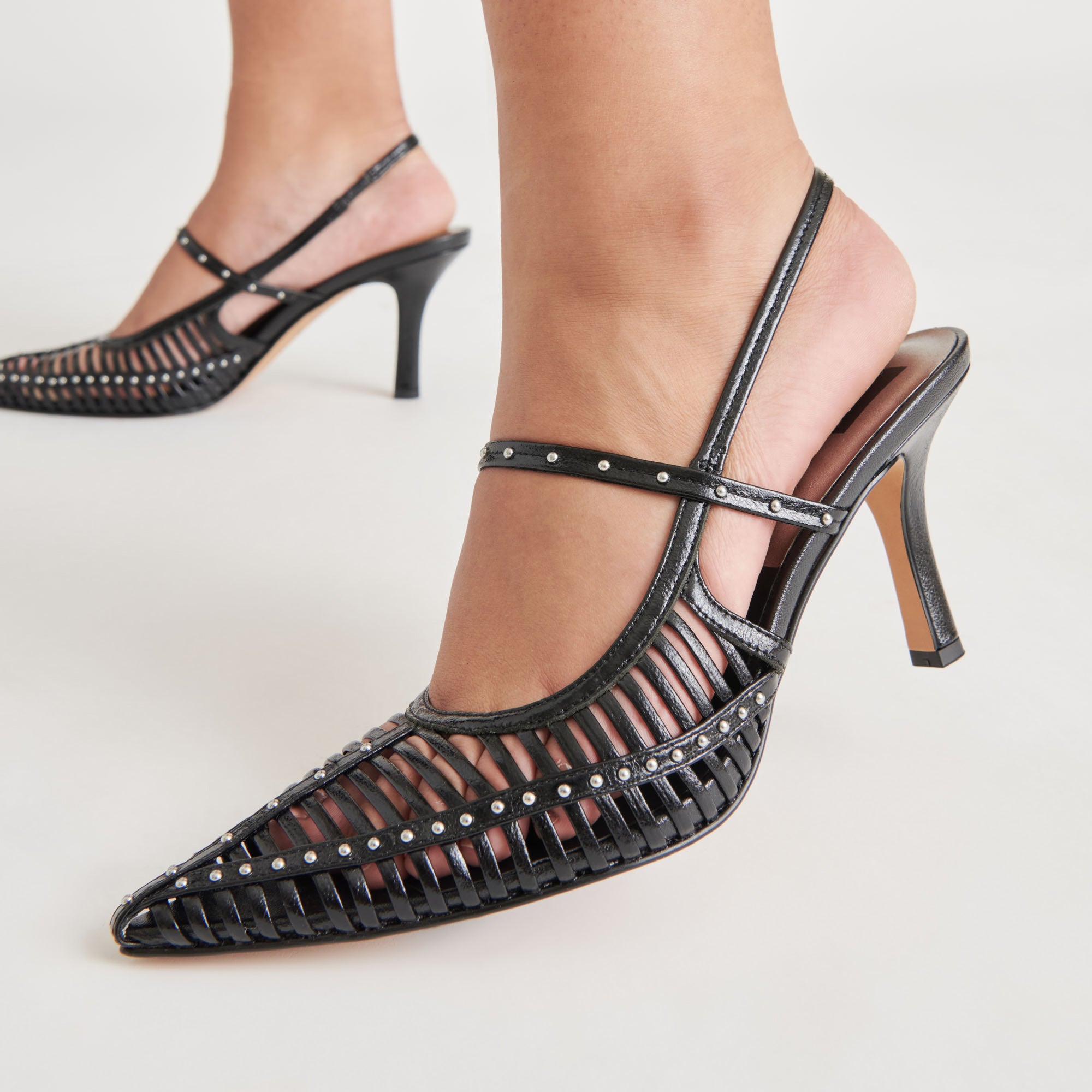 HENSAL Women's High Heels - Midnight Crinkle Patent Leather Pumps for Party, Wedding & Evening Wear - Stylish & Comfortable Dress Shoes