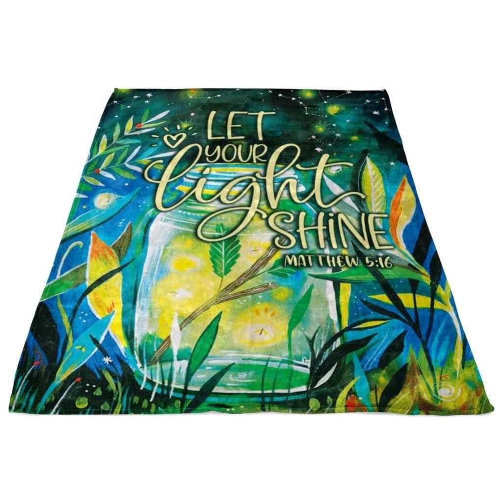 Let Your Light Shine Matthew 5:16 Christian Prayer Blanket - Soft Fleece Bible Verse Throw for Worship, Church, Home Devotion & Gift - Religious Inspirational Blanket with Lion Design