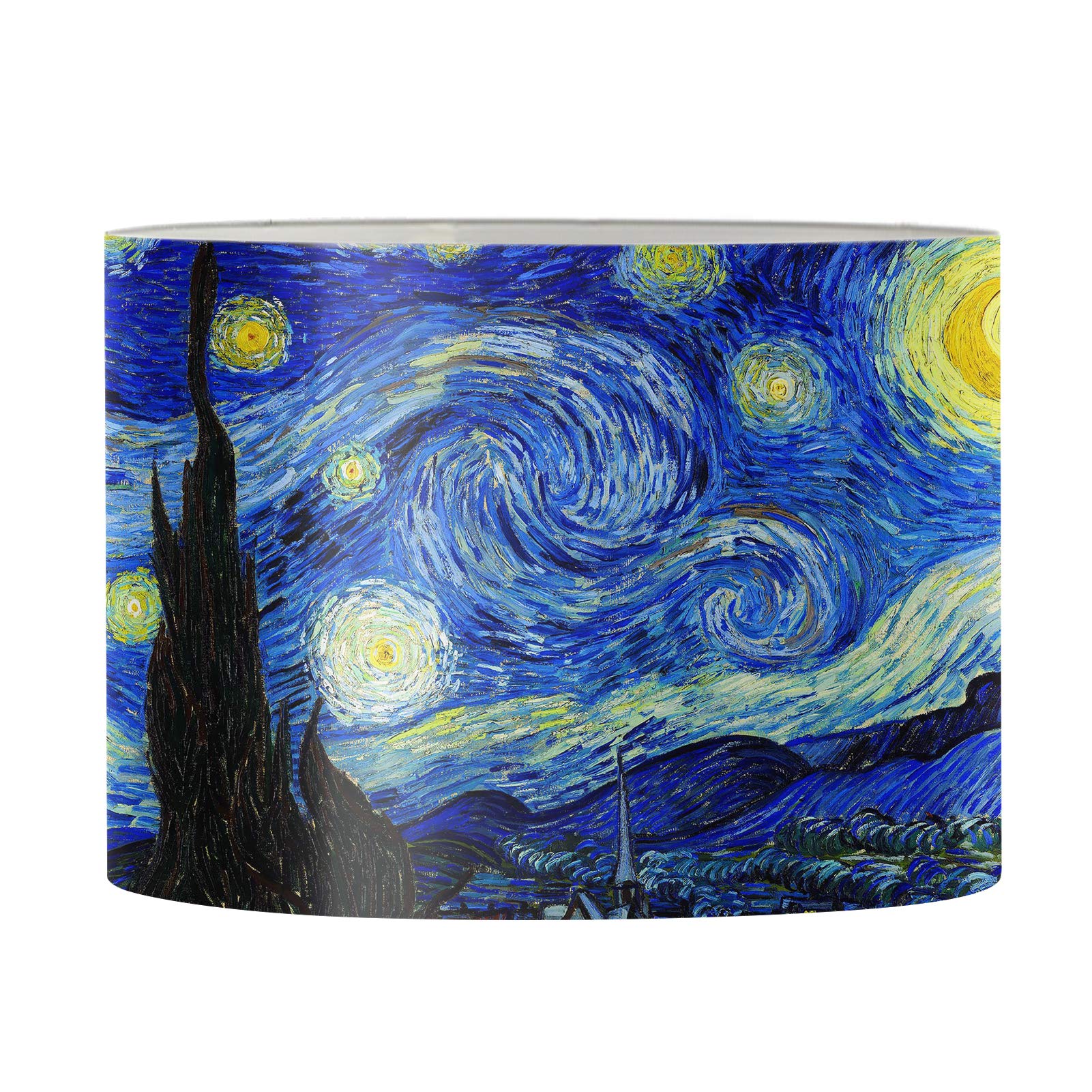 Van Gogh Starry Night Lamp Shade - Vintage Round Table & Floor Lamp Cover for Living Room, Bedroom, Office - Home Decor Lighting Accessory for Art Lovers & Night Light Ambience