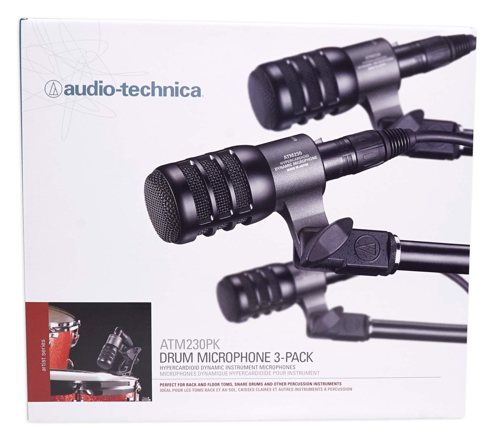 Audio Technica ATM230PK Professional Instrument Microphone for Drums - Ideal for Church Sound Systems, Live Performances & Studio Recording
