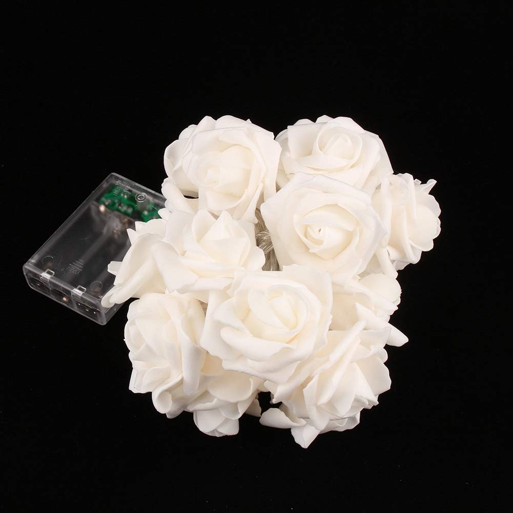 20 LED Rose Flower String Lights - Battery Operated Fairy Lights for Indoor & Outdoor Decor - Perfect for Mother's Day, Valentine's Wedding, Garden Party & Romantic Ambiance