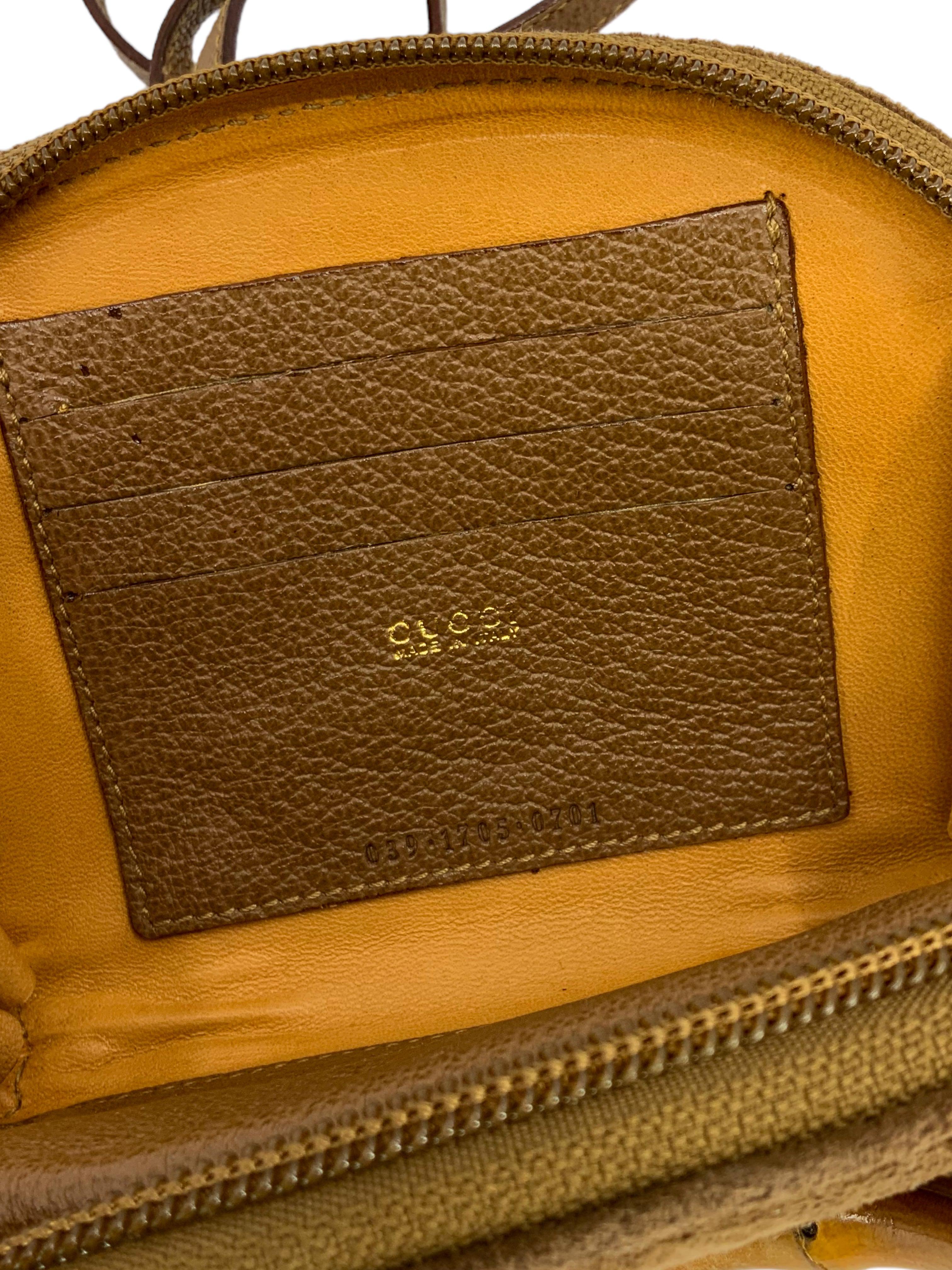 GUCCI Vintage Suede Bamboo Handle Mini Wallet Crossbody Bag for Women - Stylish Leather Shoulder Purse for Daily Use, Travel & Night Out
