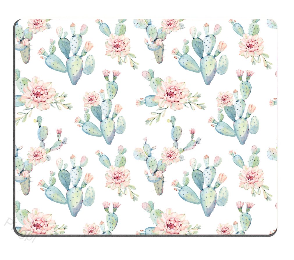 Hand Drawn Watercolor Saguaro Cactus Mouse Pad - Non-Slip Gaming Mouse Mat for PC, Laptop & Office Desk - Perfect for Gamers, Artists & Home Office Workspace