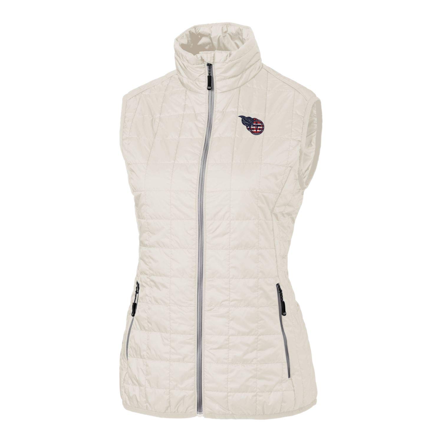Cutter & Buck Women's NFL Americana Rainier Full-Zip Vest - Lightweight Water-Resistant Jacket for Football Fans - Perfect for Game Day, Tailgating & Outdoor Activities