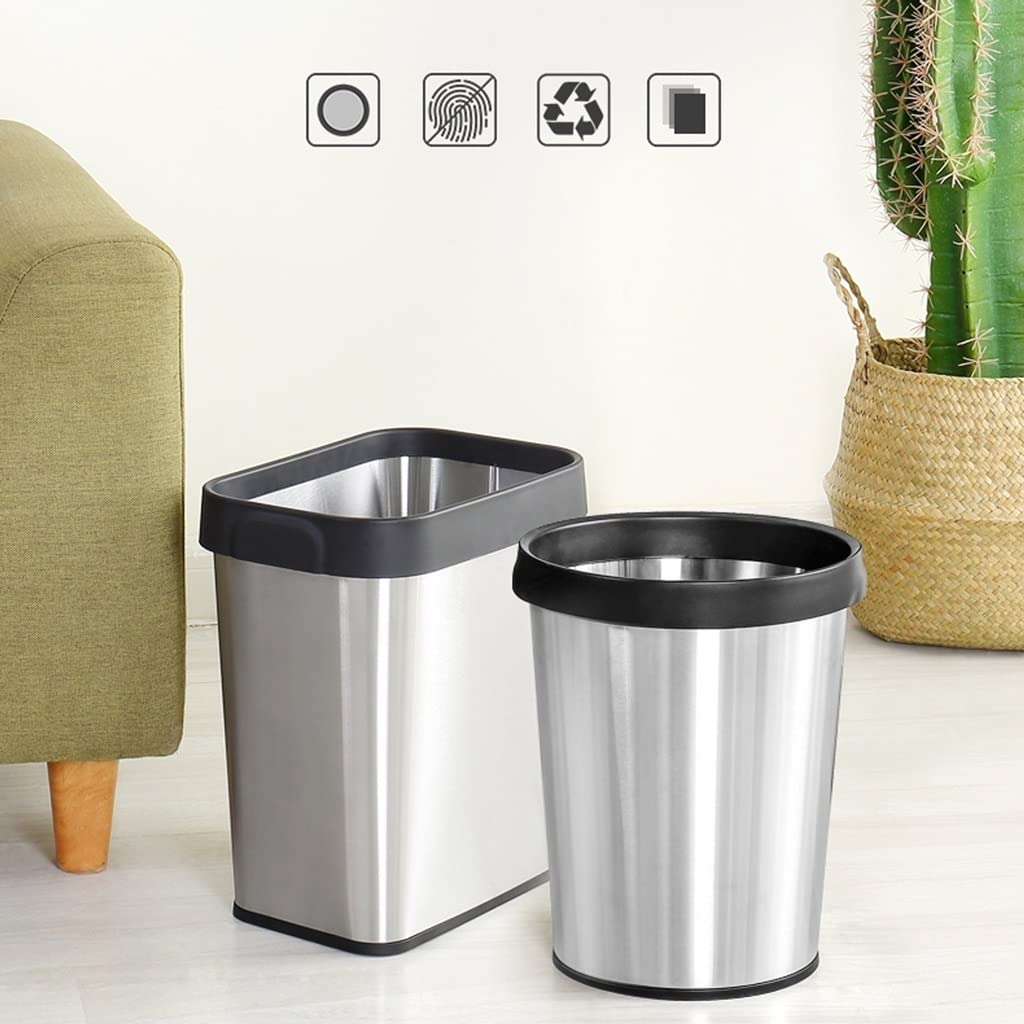 Stainless Steel Kitchen Trash Can - Creative Lidless Indoor Garbage Bin for Living Room, Bedroom, Bathroom - Durable Household Waste Basket (Color: A) | Perfect for Home, Office & Apartment Use