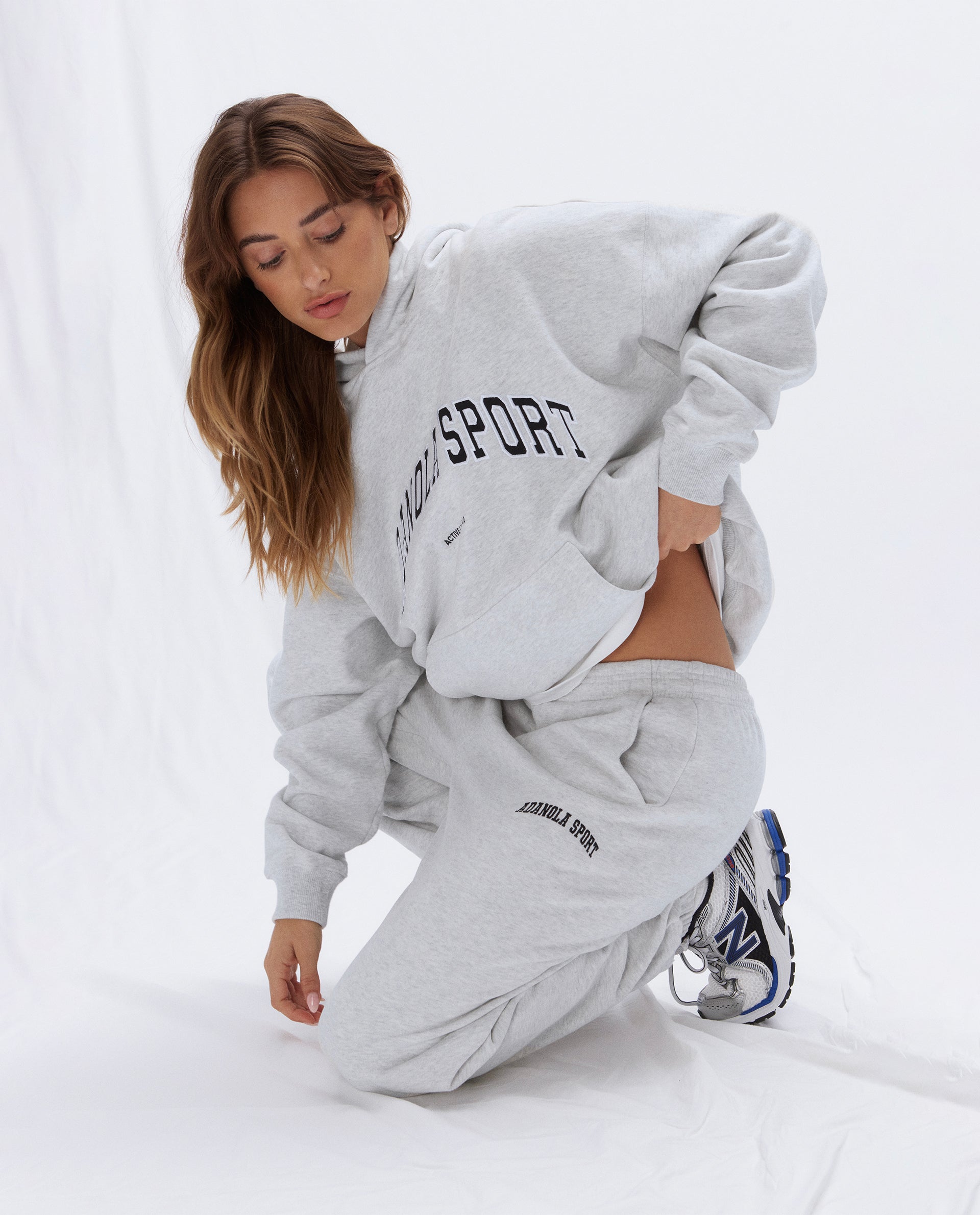 AS Women's Light Grey Melange Sweatpants - Soft Joggers for Yoga, Lounge & Casual Wear