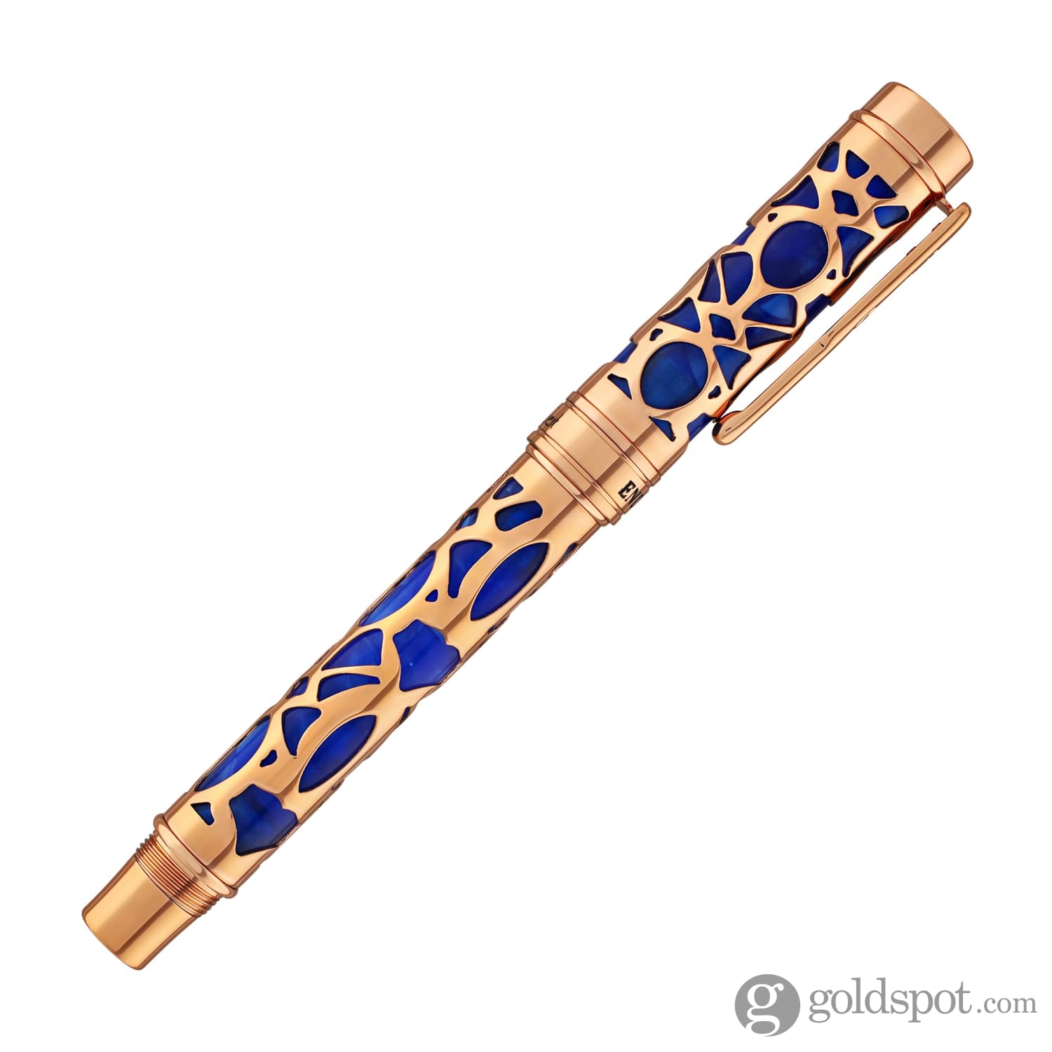 Conklin Endura Deco Crest Fountain Pen - Blue with Rose Gold Trim | Premium Writing Instrument for Calligraphy, Journaling & Gifts