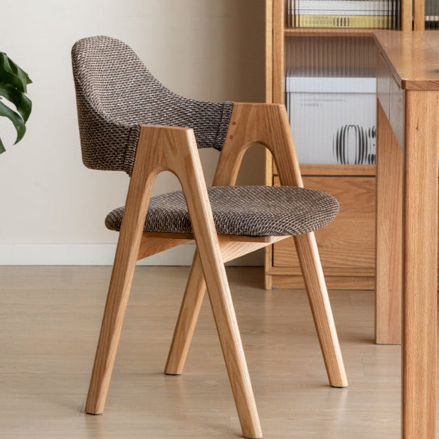 Premium 2-Piece Solid Wood Chair Set - Black Walnut, Ash & Oak with Soft Fabric/Leather Back Support | Modern Dining Room & Living Room Furniture for Home Decor