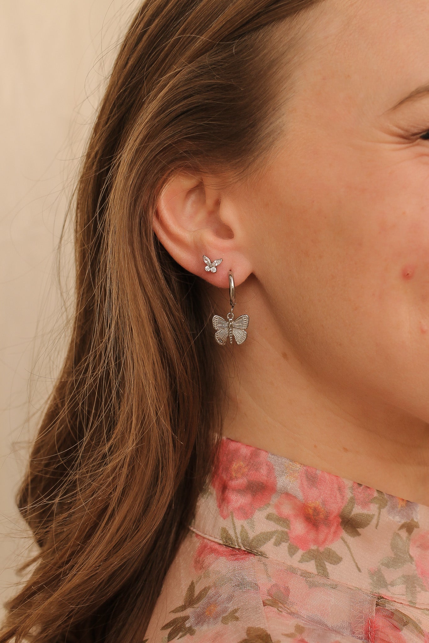 Crystal Butterfly Flat Back Stud Earrings - Elegant & Dainty Jewelry for Women | Perfect for Parties, Weddings & Everyday Wear