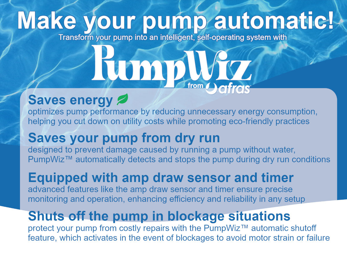 Afras PumpWiz™ - Universal Electronic Automated Pump Controller for Water Tanks, Pools, and Irrigation Systems | Smart Water Flow Regulation & Energy Saving