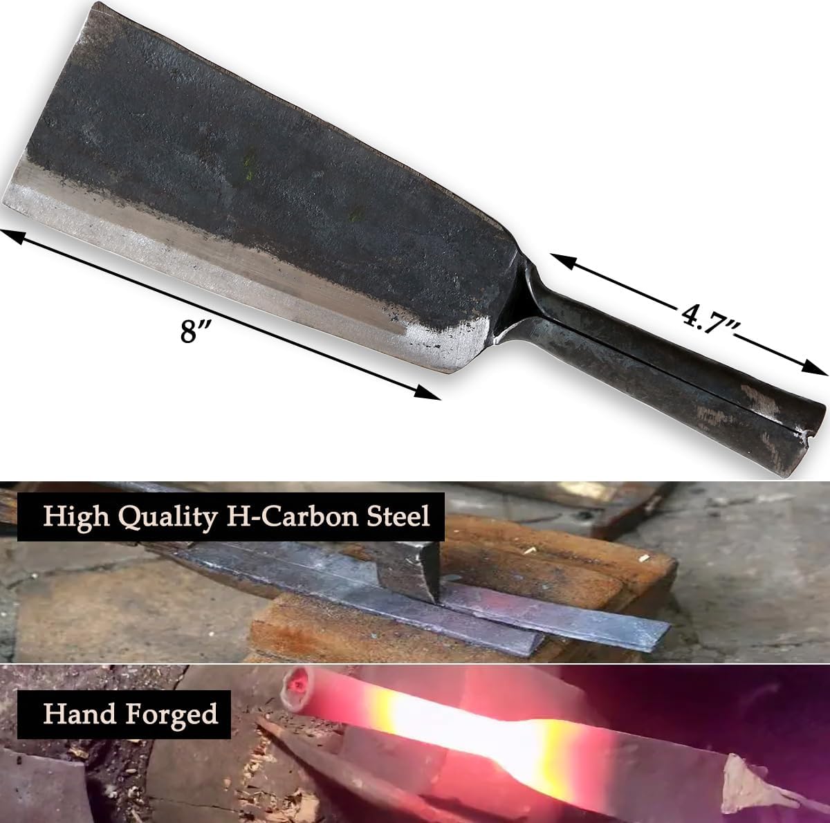 Heavy Duty Machete Sickle Knife - Professional Yard Work Tool for Cutting Trees, Brush Clearing & Gardening | Outdoor Construction Blade & Camping Axe for Survival, Landscaping & Wood Chopping