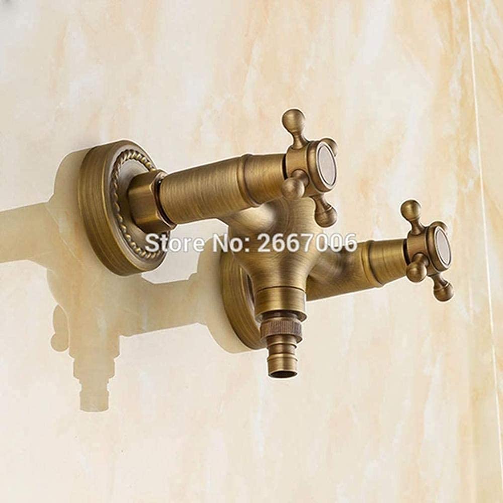 Antique Brass Wall-Mounted Shower Mixer Tap with Hand Shower - Hot & Cold Water Bathroom Faucet Set, Swivel Spout for Modern & Vintage Bathrooms - Perfect for Spa-Like Showers and Space-Saving Designs