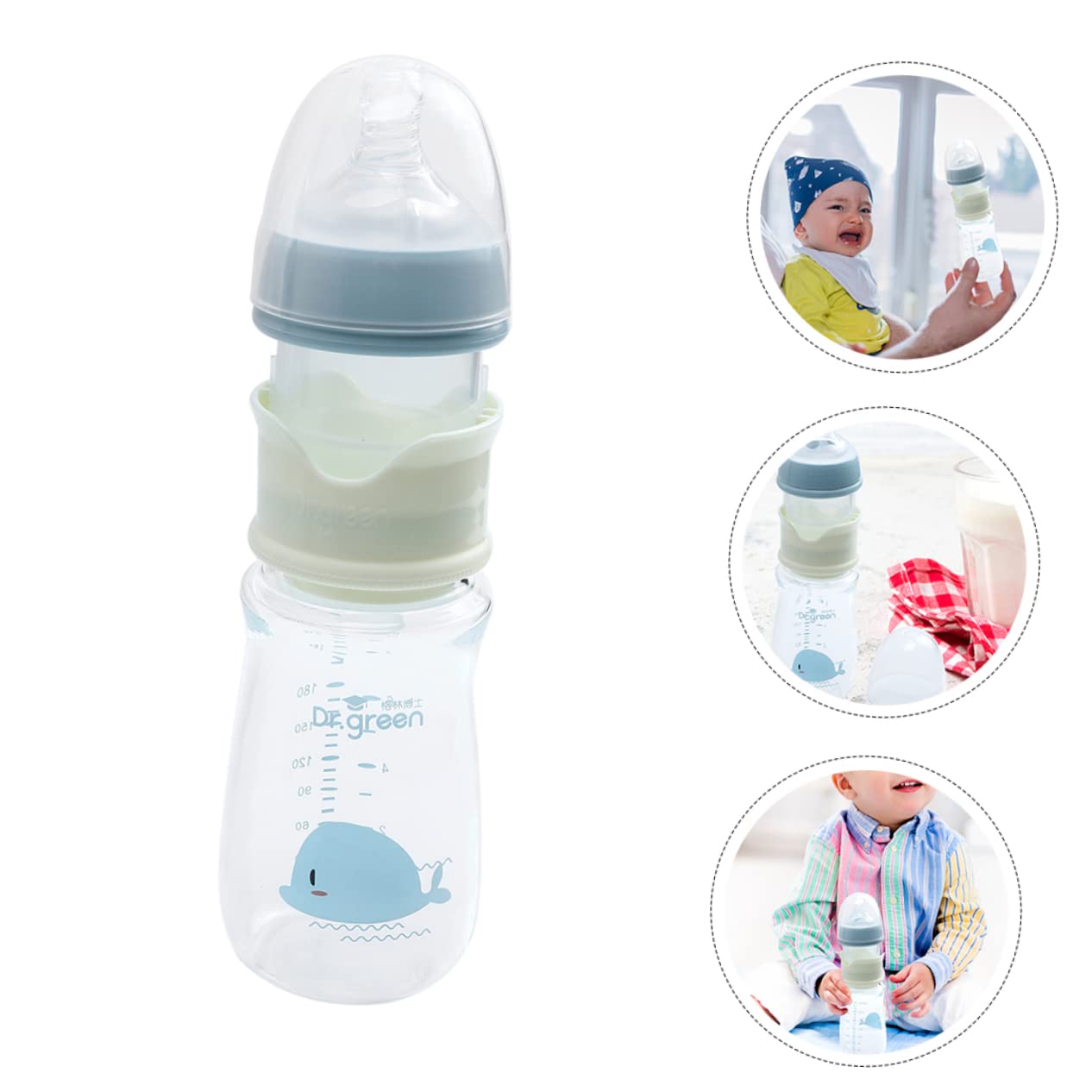 **Kichvoe 5-Piece Newborn Feeding Set - Glass Baby Bottles, Breast Milk Storage, Pacifier & Travel Powder Mixer for Infants | Ideal for Home, Travel & On-the-Go Feeding**