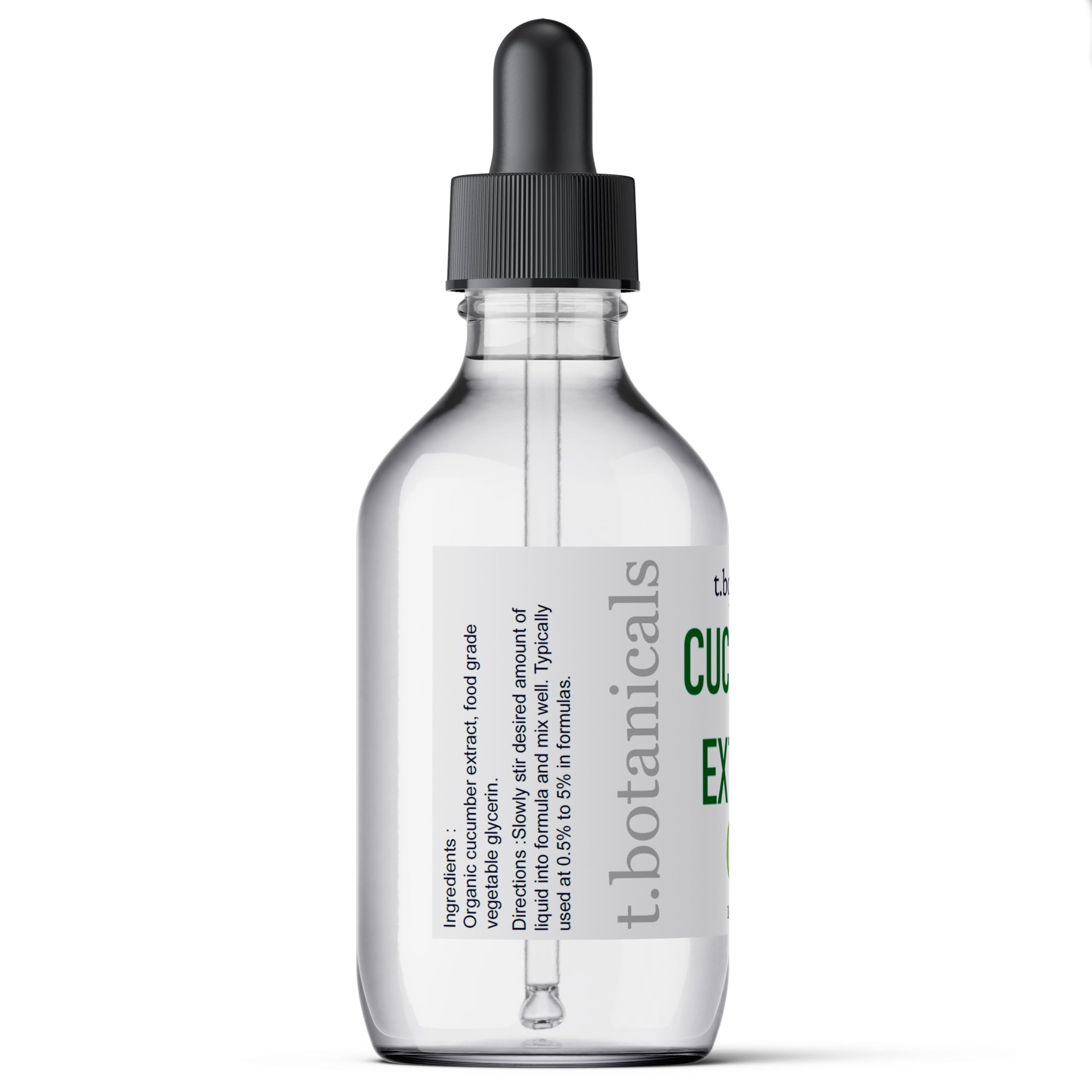 Pure Cucumber Extract Liquid Glycerite - Alcohol-Free Facial Serum for Skin Care | Natural Ingredient for DIY Face Wash, Masks, Body Lotions, Shampoo & Conditioner Recipes (1 oz) | Perfect for Sensitive Skin & Organic Cosmetic Formulations