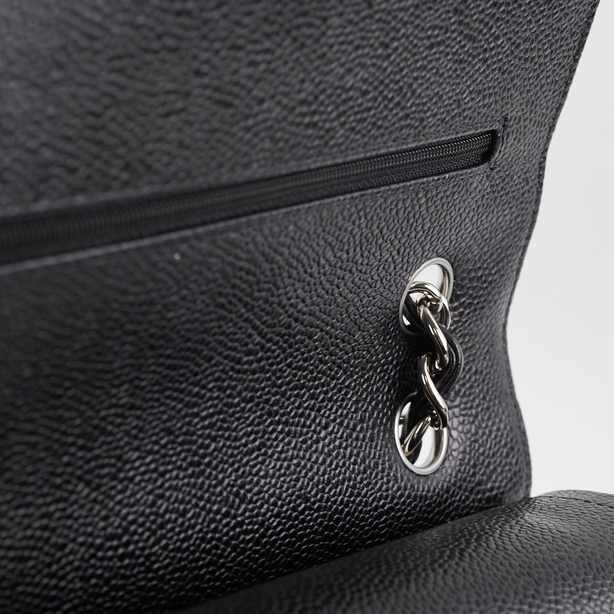 Chanel Classic Flap Jumbo Bag in Black Caviar Leather with Silver Hardware - Luxury Designer Handbag for Women, Perfect for Evening Events & Special Occasions