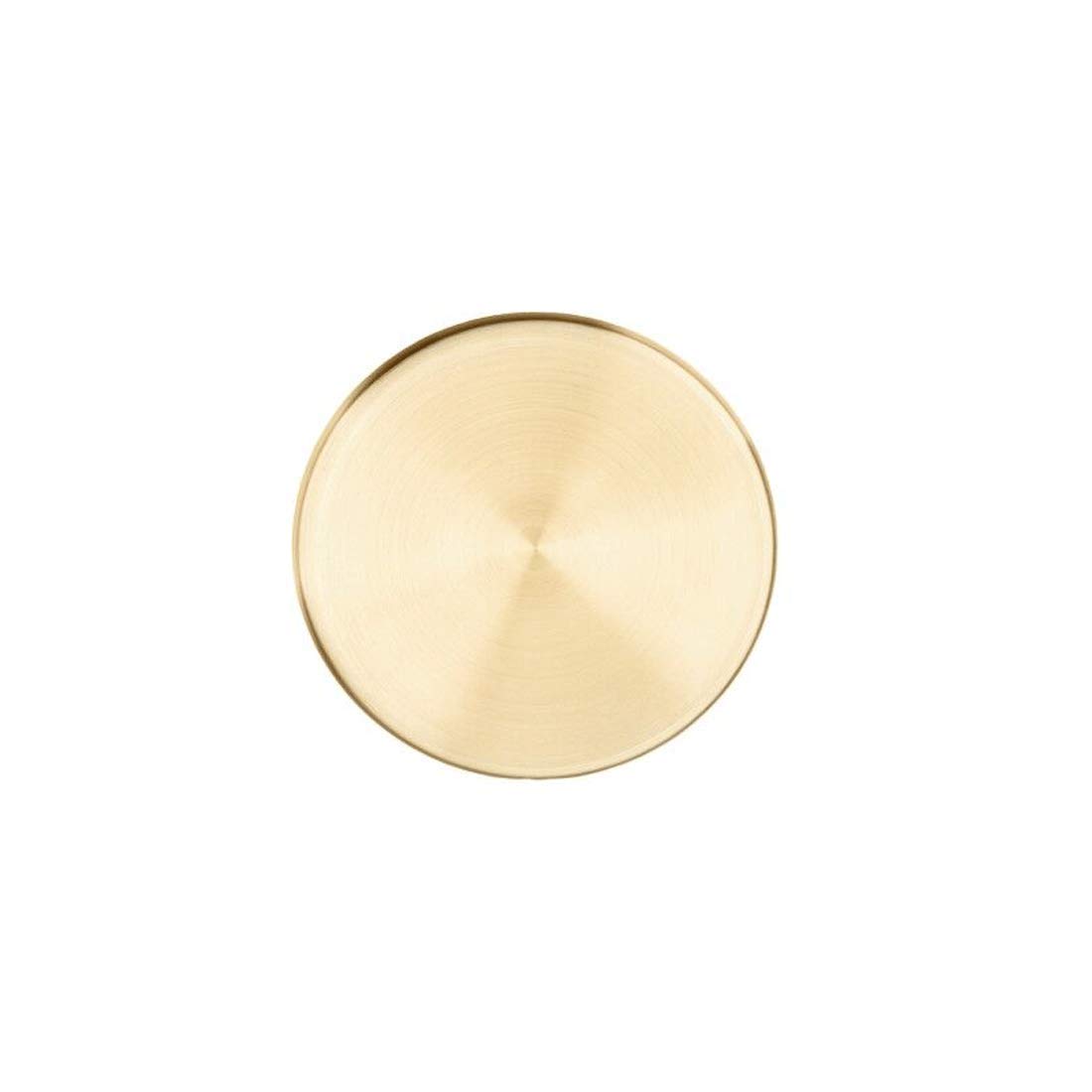 Gold Round Brass Trays & Stainless Steel Metal Plates - Decorative Storage Organizer Serving Tray for Vanity, Jewelry, Cosmetic & Kitchen Tableware (Medium) | Perfect for Home Decor, Party Serving, and Bathroom Organization