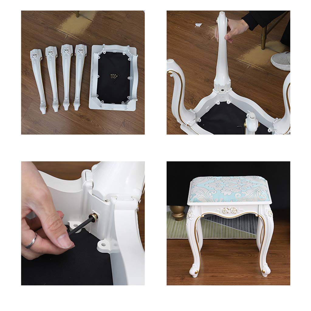 zyifan Vanity Stool with Padded Seat & ABS Legs - Makeup Dressing Stool, Piano Bench for Bedroom - Easy Assembly - Perfect for Makeup Vanity, Dressing Room & Bedroom Decor