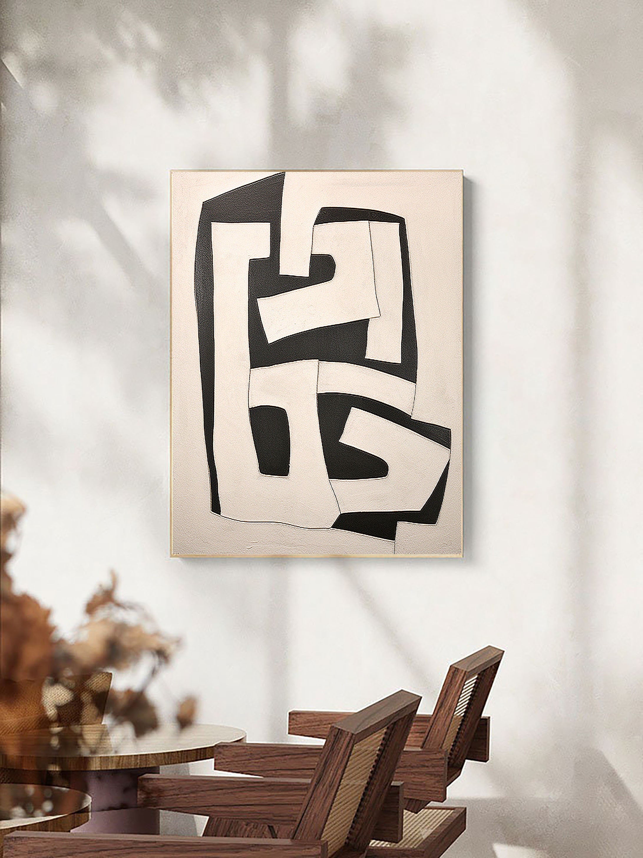 Beige & Brown Abstract Wall Art Print #BB001 - Modern Home Decor for Living Room, Bedroom & Office