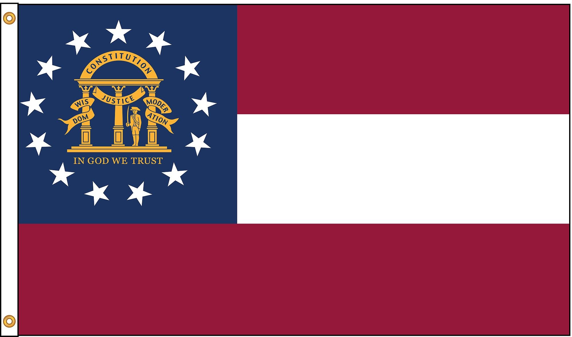 Annin Flagmakers Georgia State Flag - Officially Licensed 5x8 Feet, Made in USA - Perfect for Home, Office & Outdoor Events