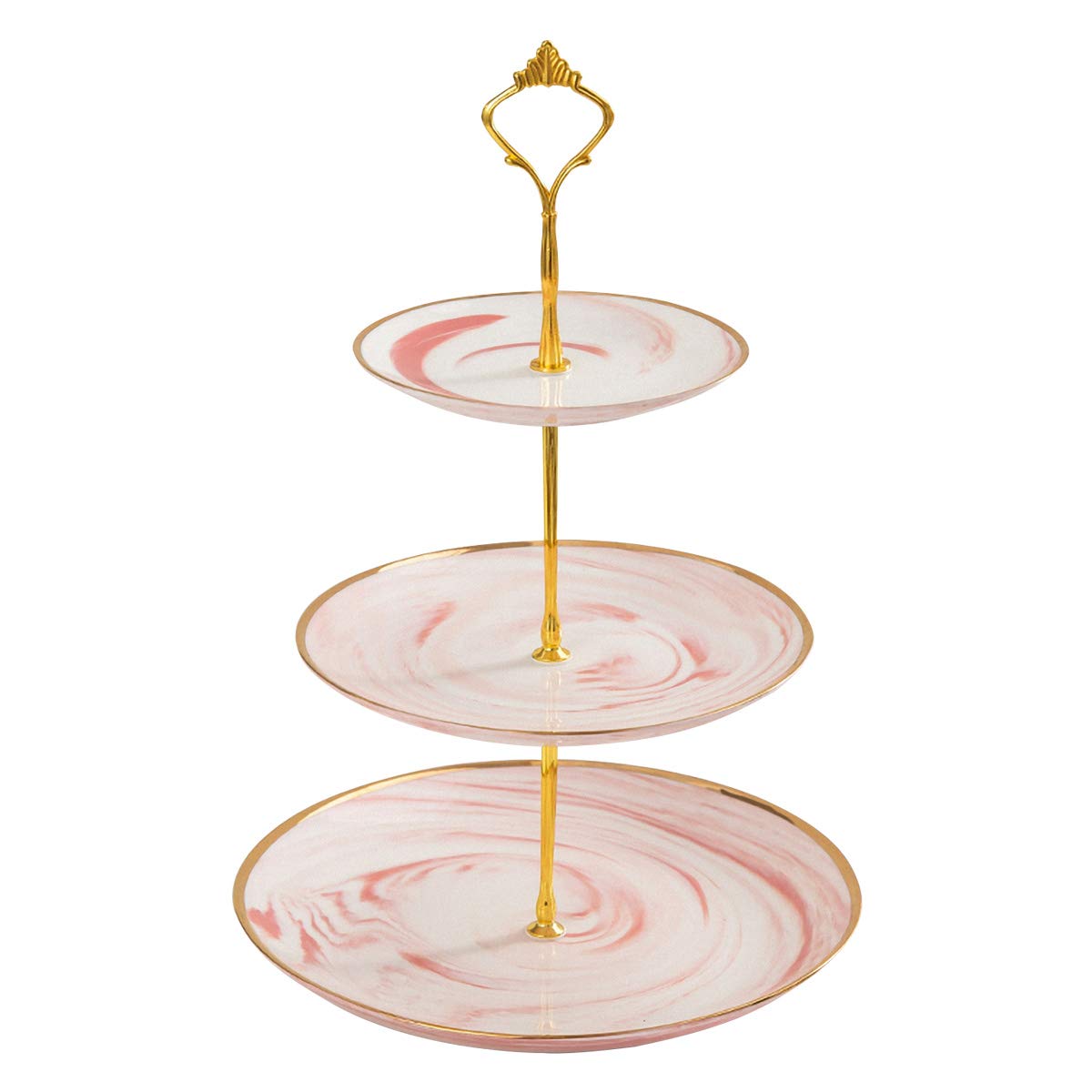 ALPS Home 3 Tier Ceramic Cake Stand for Weddings, Birthdays & Tea Parties - Elegant Dessert Display Stand for Cupcakes, Cookies & Pastries - Perfect for Party Serving, Buffet Table Decor & Special Occasions