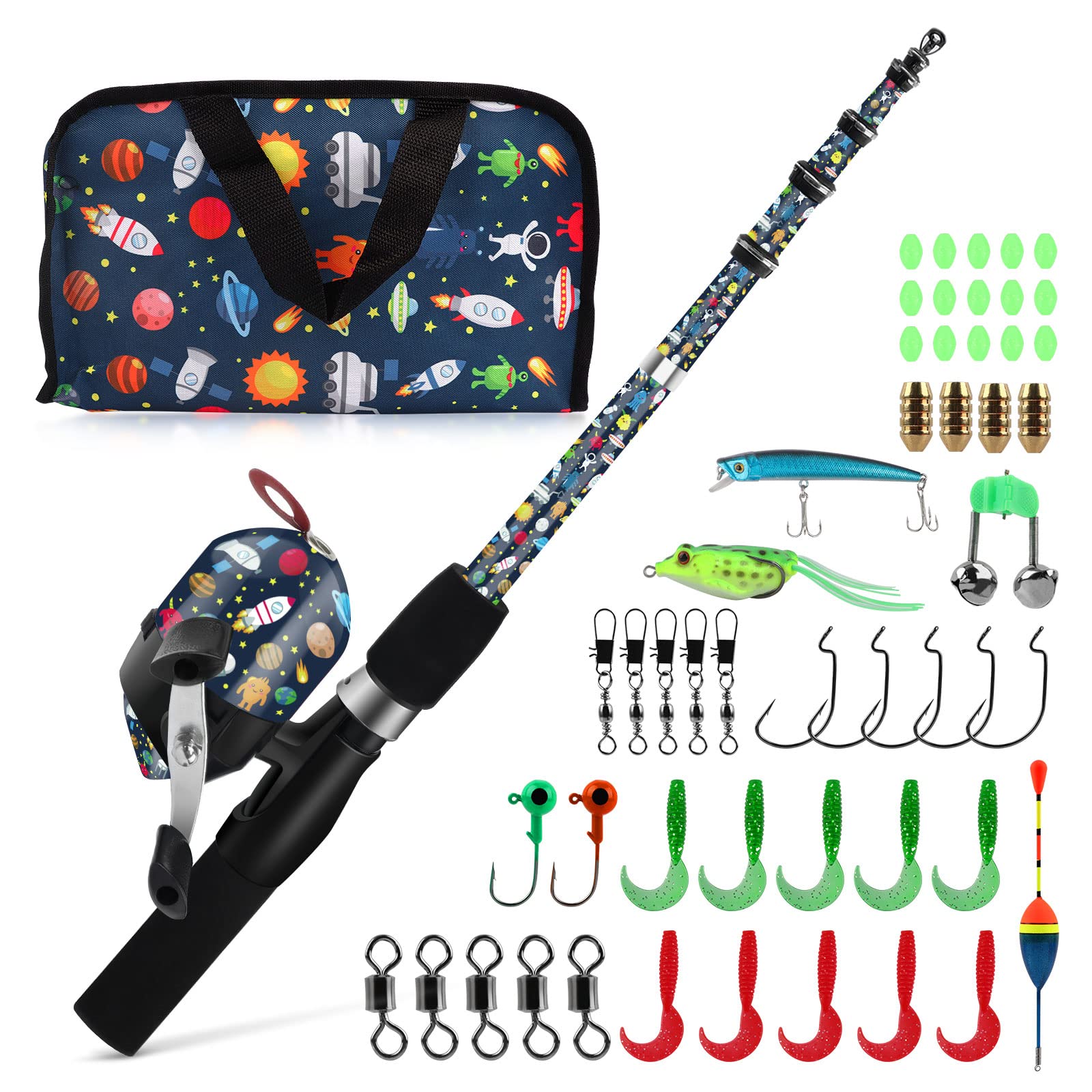 QudraKast Kids Fishing Pole - Lightweight & Durable Fishing Rod for Children - Perfect for Outdoor Adventures, Backyard Fun & Family Bonding
