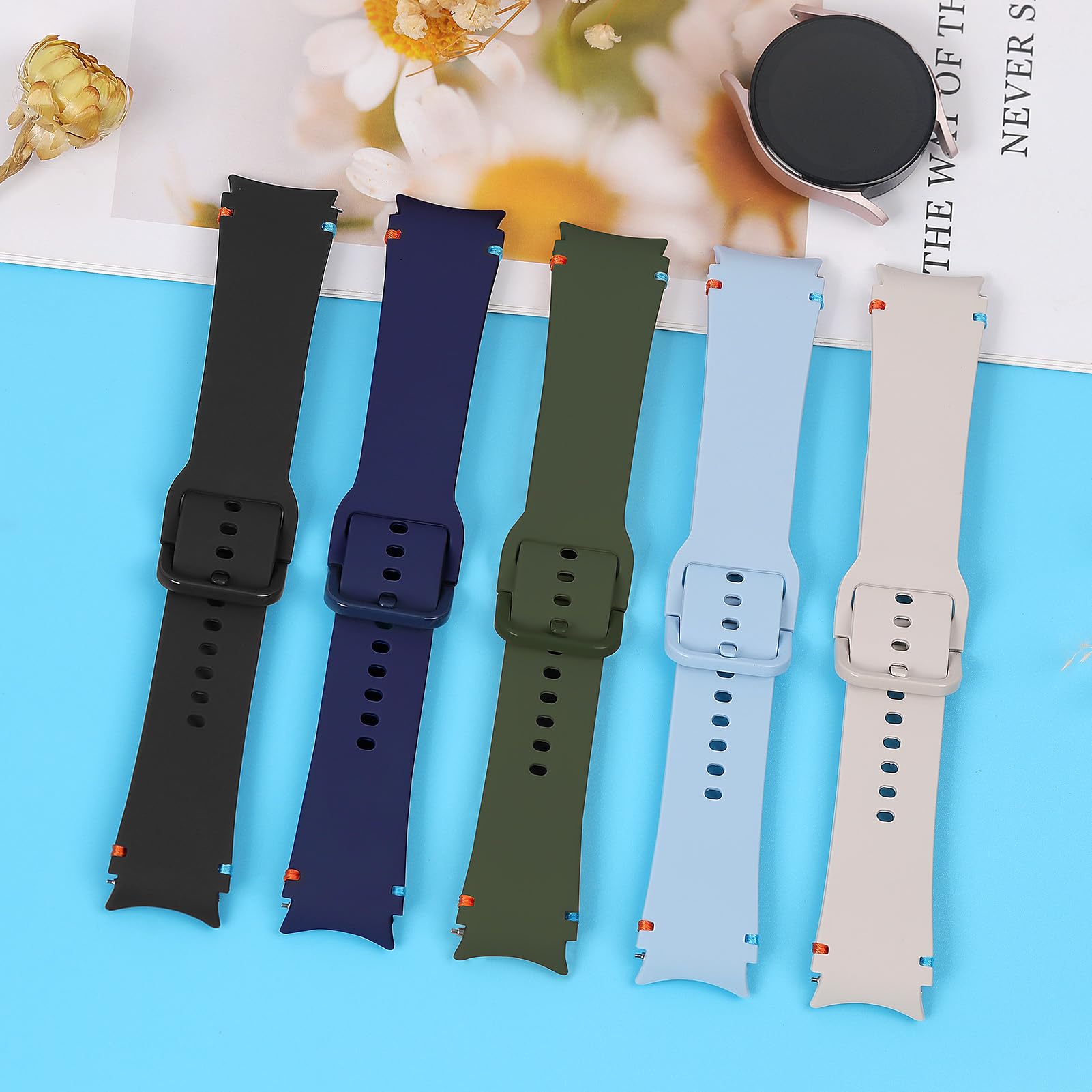 MYAPULUA Sport Straps for Samsung Galaxy Watch 7-4 - No Gap Silicone Band for Men & Women - Gym & Running