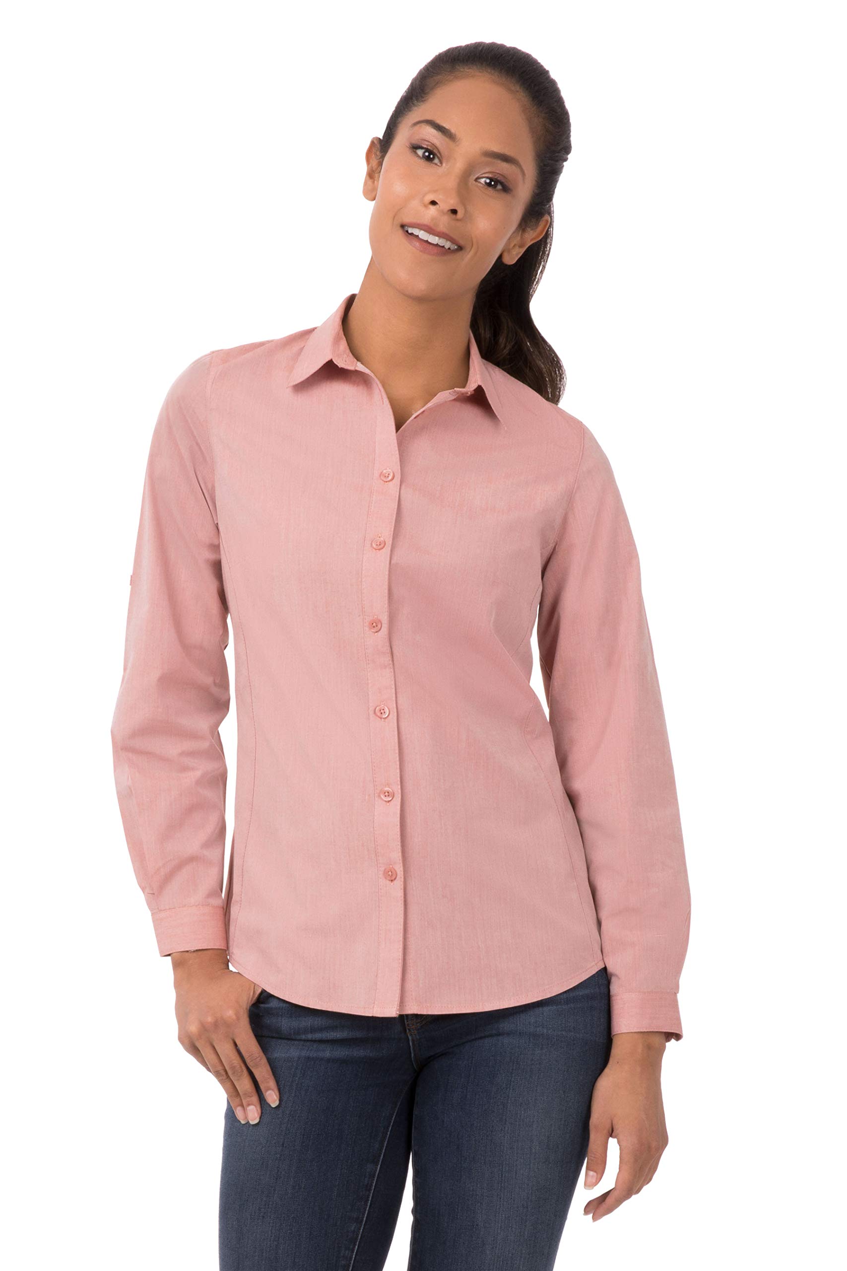 Chef Works Women's Modern Chambray Dress Shirt - Professional & Comfortable Workwear for Chefs, Waitresses & Hospitality Staff - Perfect for Restaurants, Hotels & Catering Events