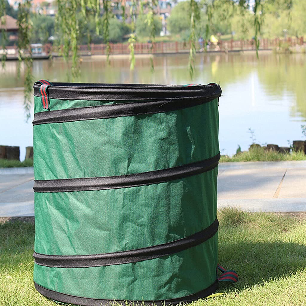 Foldable Oxford Cloth Trash Can - Large Capacity, Thick & Durable Portable Garbage Bin for Home, Office, Kitchen, Camping & Outdoor Use (Green)