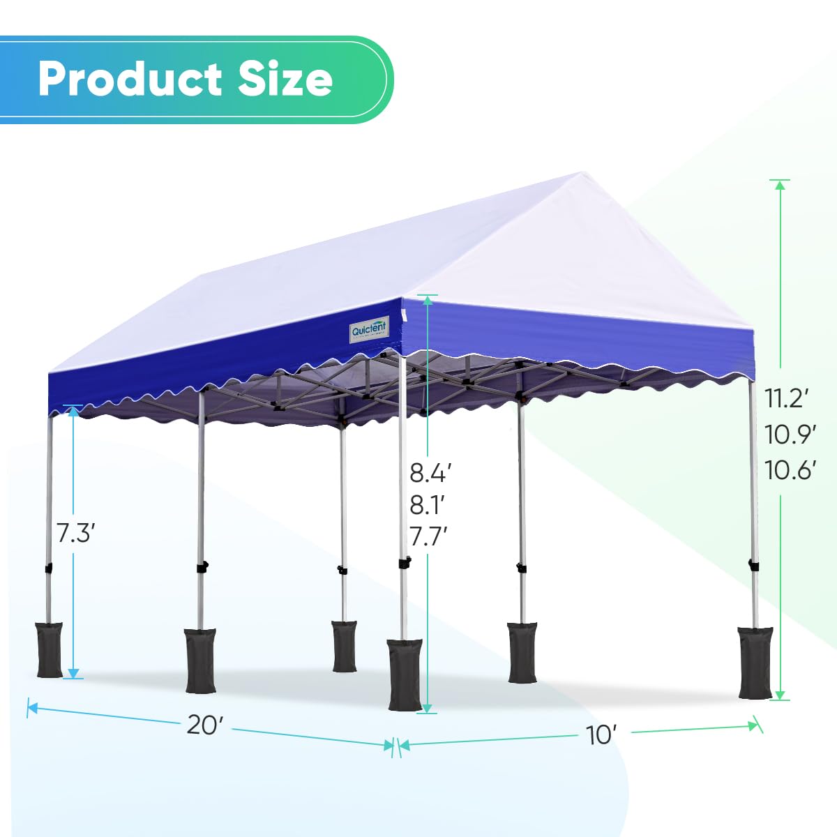 Quictent Heavy Duty 10'x20' Pop Up Canopy Tent with 6 Sidewalls - Commercial Grade Waterproof Outdoor Party Shelter for Weddings, Events, Markets - Includes 6 Sand Bags (White) | Perfect for Outdoor Gatherings, Trade Shows & Backyard Parties
