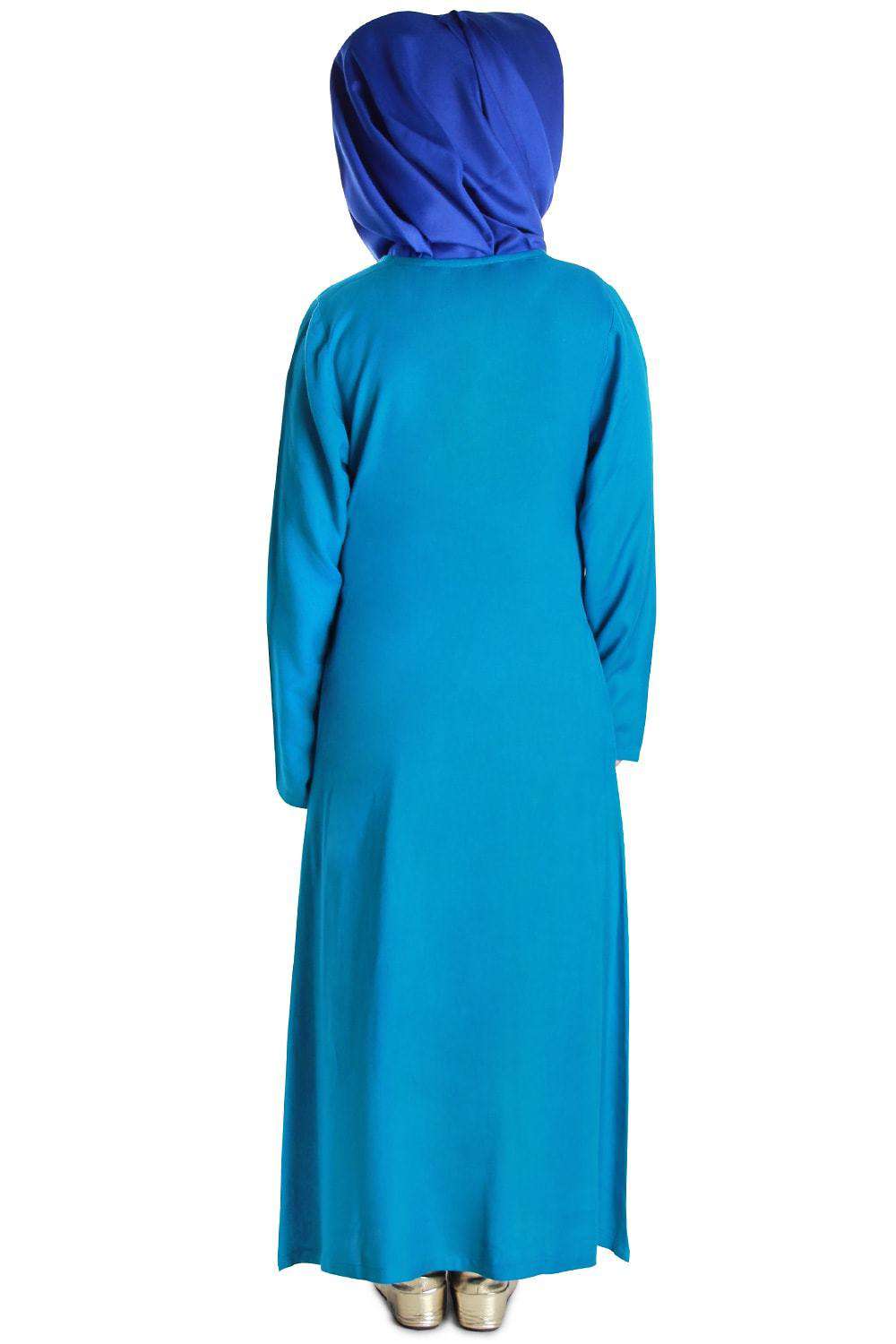 Dual Color Rayon Kids Abaya for Girls - Comfortable & Stylish Islamic Dress for School, Prayer, and Special Occasions