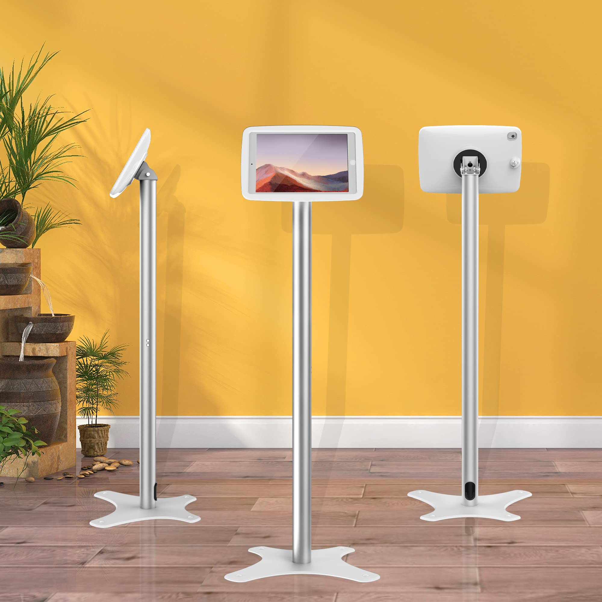 Adjustable Tablet Kiosk Floor Stand - Compatible with 10.2