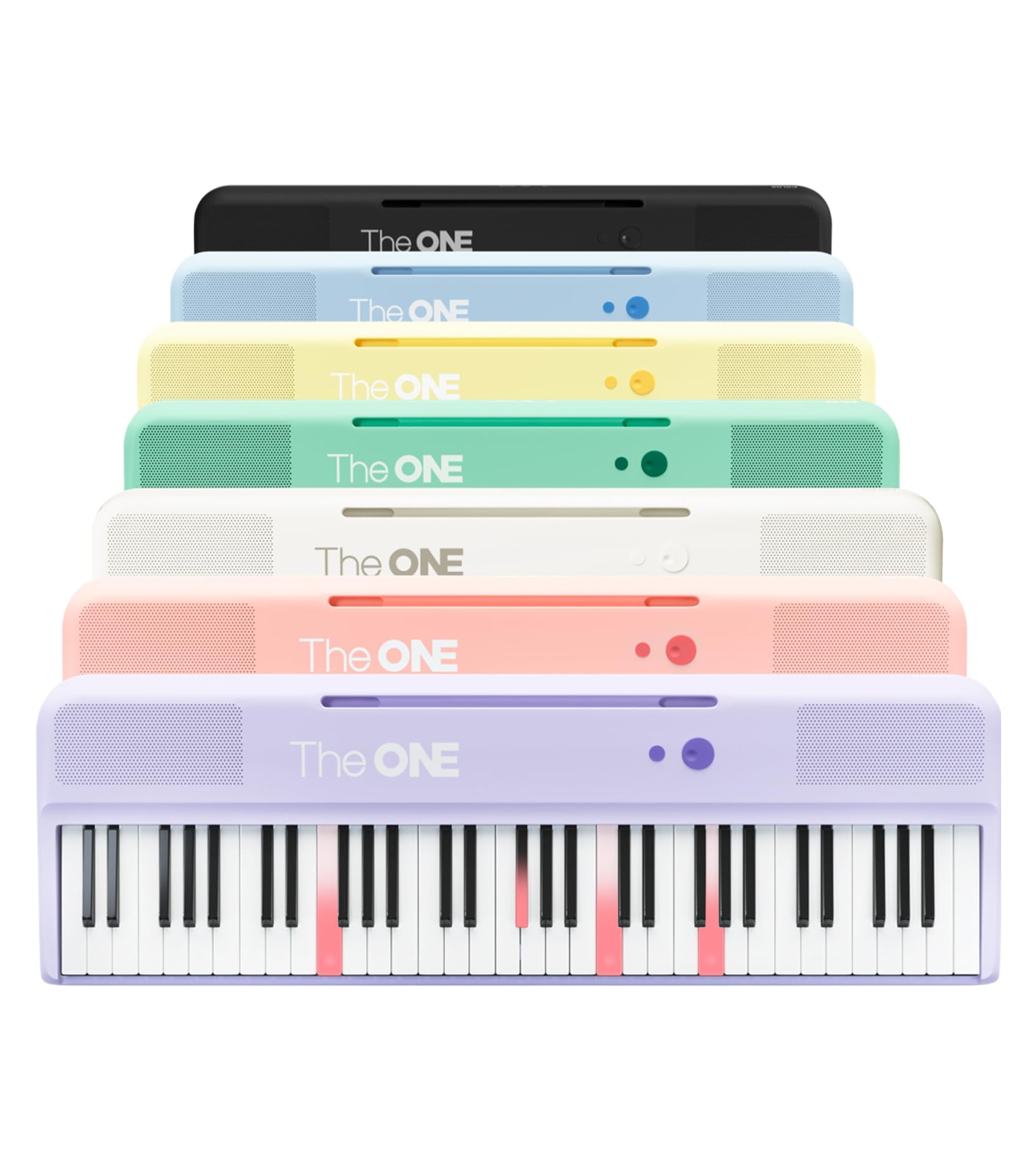 The ONE Smart Keyboard 61-Key Electric Piano with LED Lights - 256 Tones, 64 Polyphony, USB MIDI & Headphone Jack - Perfect for Beginners, Home Practice & Music Education (White)