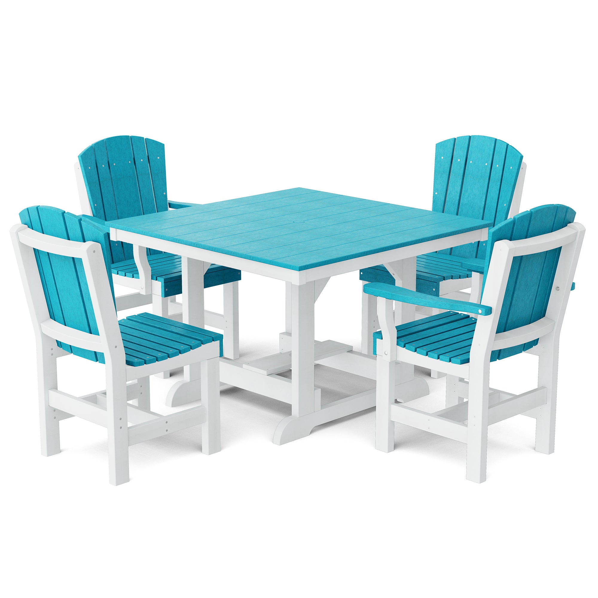 Heritage 5-Piece 44x44 Inch Square Outdoor Dining Set with Cushions - Perfect for Patio, Garden, and Backyard Entertaining