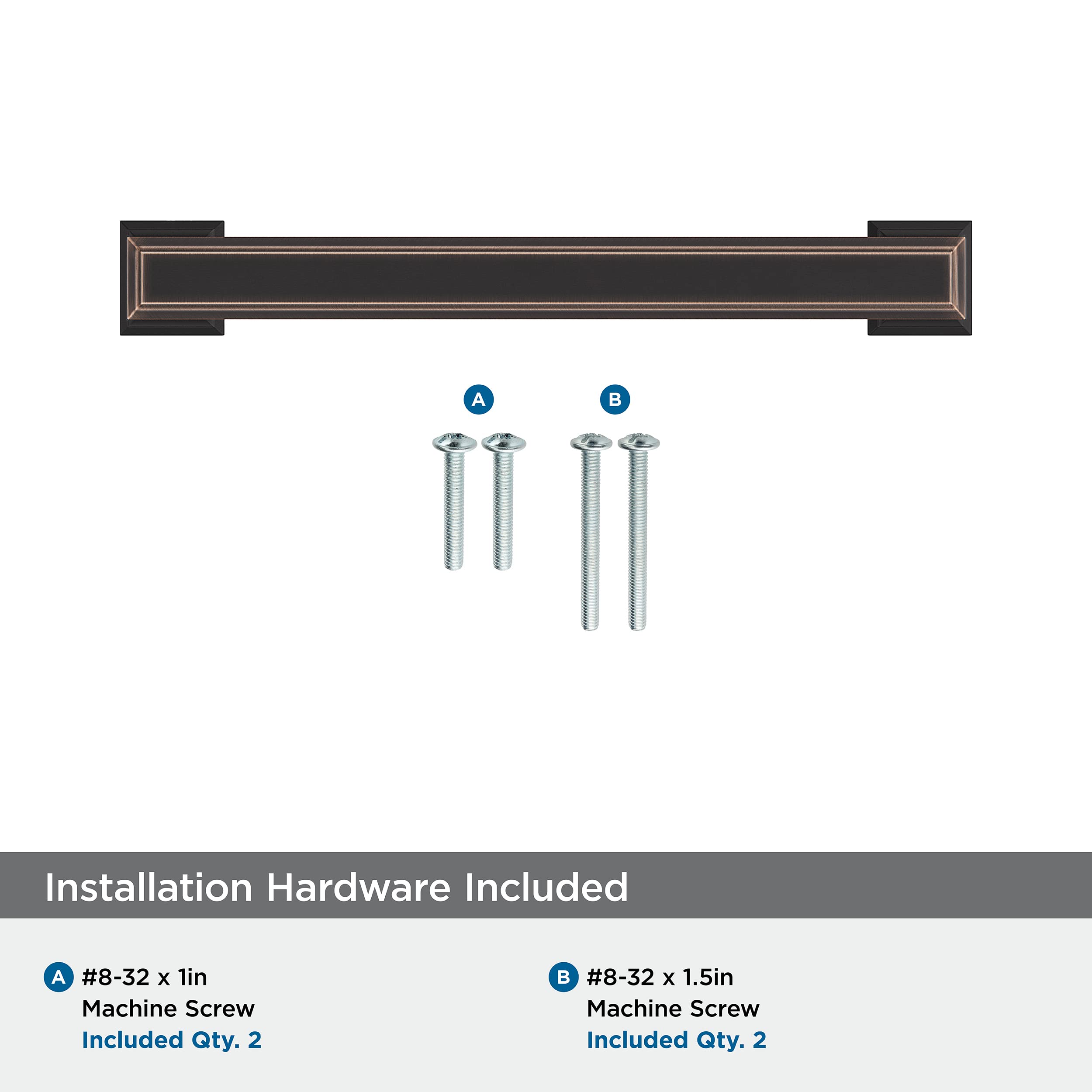 Amerock Oil Rubbed Bronze Cabinet Pull - 5-1/16 inch (128mm) Center-to-Center Drawer Handle - 1 Pack Zinc Alloy Hardware for Kitchen Cabinets, Dressers & Bathroom Vanities