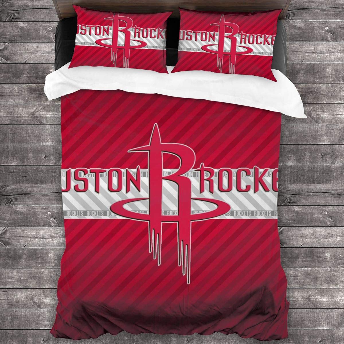 Houston Rockets NBA Basketball Quilt Set - Full/Queen Size 3-Piece Bedding Set for Men, Women, Kids & Teens - Perfect for Basketball Fans Bedroom Decor & Sports Themed Gifts