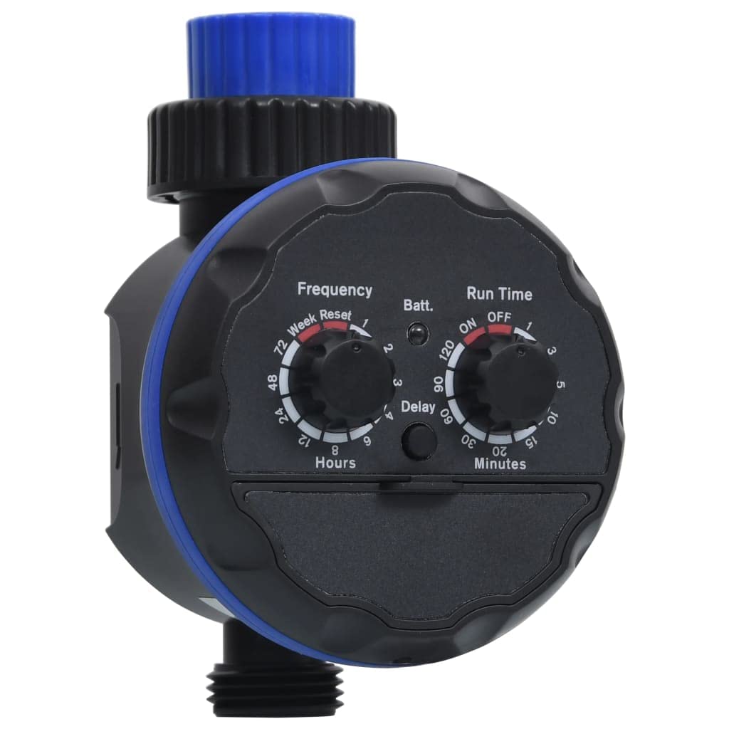CHARMMA Single Outlet Water Timer with Ball Valves - Black (0.33KG) - Automatic Garden Irrigation System for Lawn, Plants & Outdoor Watering
