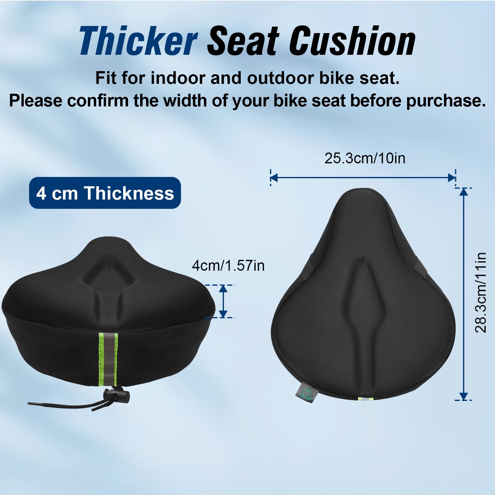 Zacro Gel Bike Seat Cushion - Extra Soft Comfortable Bicycle Seat Cover for Men & Women | Universal Fit for Peloton, Indoor & Outdoor Cycling | Perfect for Long Rides, Commuting & Exercise