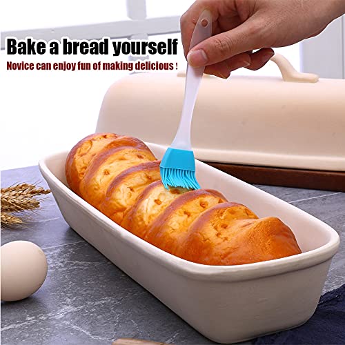Goodview Superstone Covered Baker - Unglazed Stoneware Bakeware for Bread, Pizza & More - Square Porcelain Baking Pan (15.3 x 5.9 x 7 inches) - Perfect for Homemade Italian Bread with Light Crumb & Crusty Crust - Ideal for Baking, Serving & Entertaining