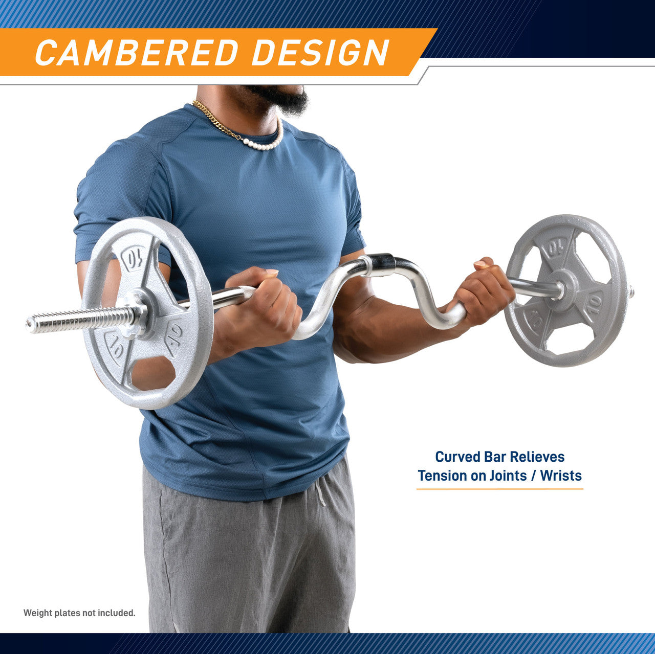 Marcy SCB 248 2-Piece Standard Super Curl Bar Set - Heavy Duty Olympic Weight Lifting Bars for Home Gym & Strength Training - Perfect for Bicep Curls, Triceps Workouts & Full-Body Exercises
